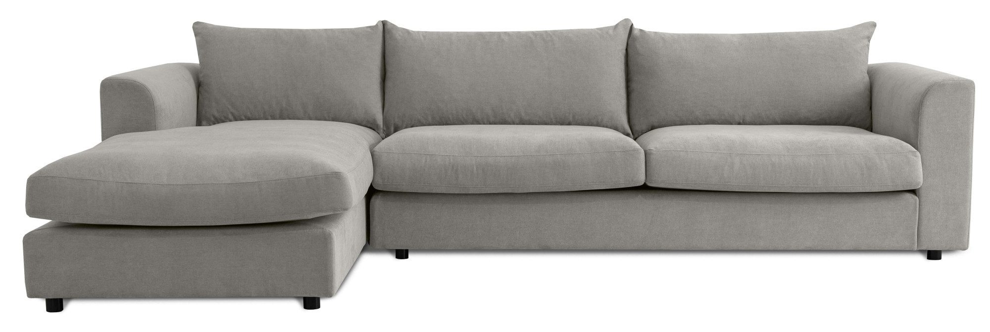 LeGer Home by Lena Gercke Hoekbank Avelina Breedte 297 cm, in cord- en chenille-stof, rugkussen met veren (2-delig)
