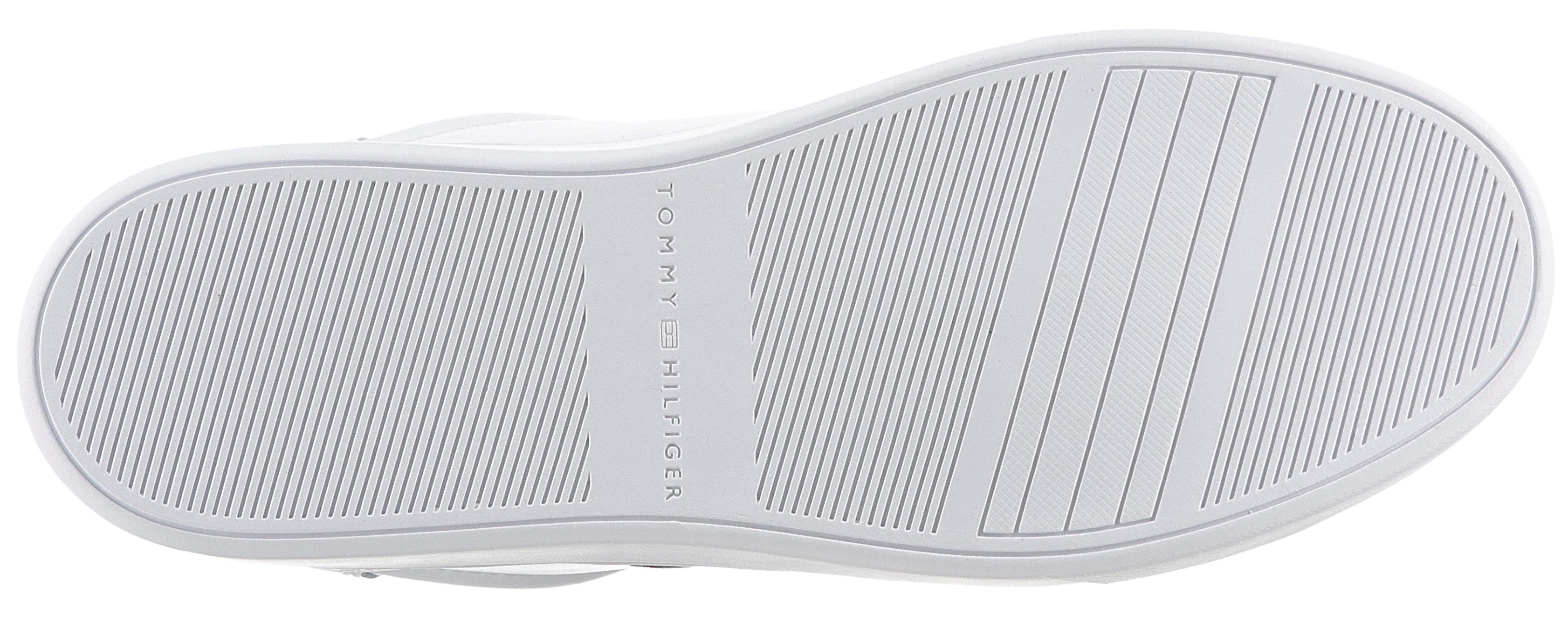 Tommy Hilfiger Sneakers ESSENTIAL COURT SNEAKER STRIPES , vrijetijdsschoen, halfschoen, veterschoen met gepolsterde schacht