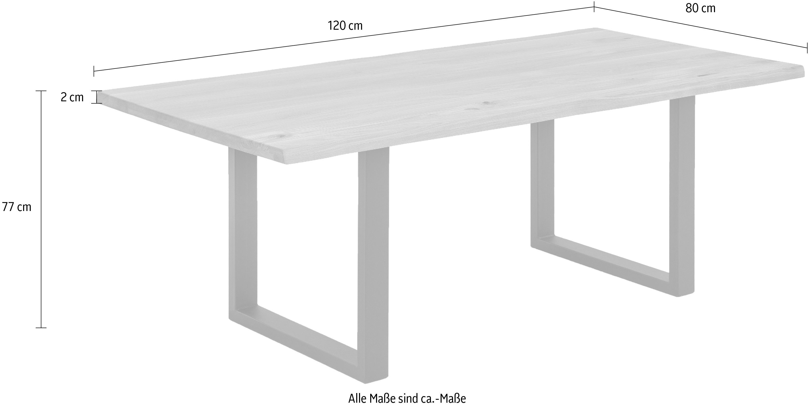 SIT Eettafel Tops&Tables met tafelblad van wildeiken, met boomstamrand, vintage