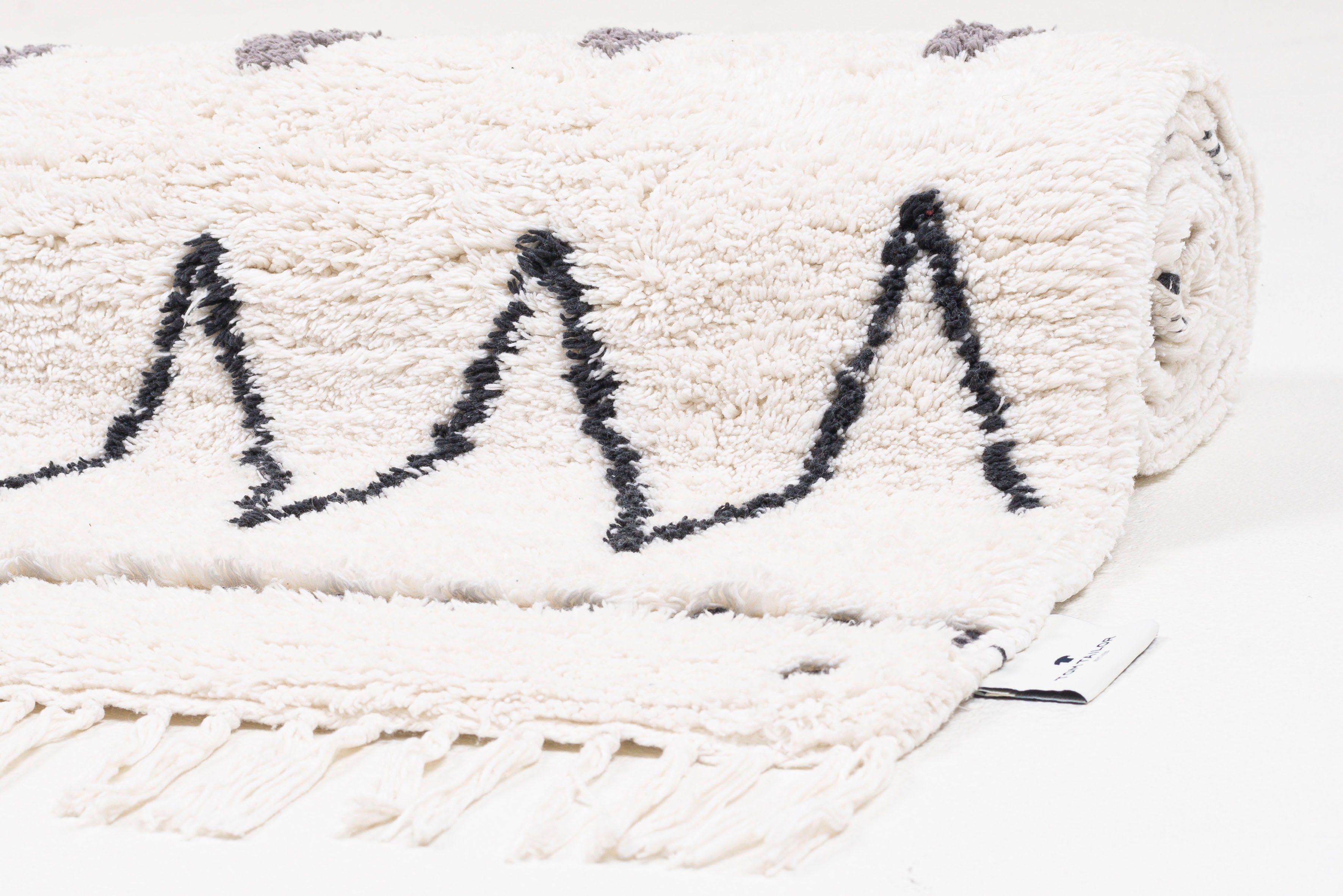 TOM TAILOR HOME Badmat Ethno Bath Badmat, Berber-look, met franjes, zigzagpatroon, 100% katoen (1 stuk)