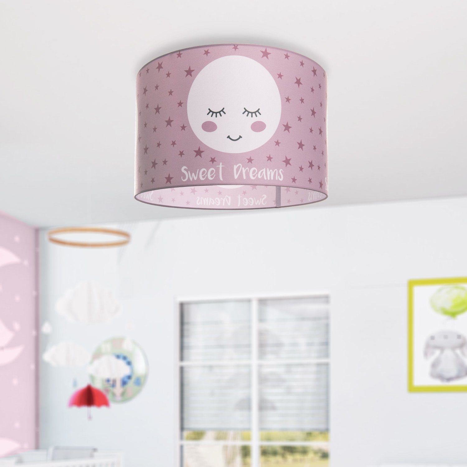 Paco Home Plafondlamp Aleyna 103 Kinderlamp plafondlamp LED kinderkamer lamp met maan-motief, E27