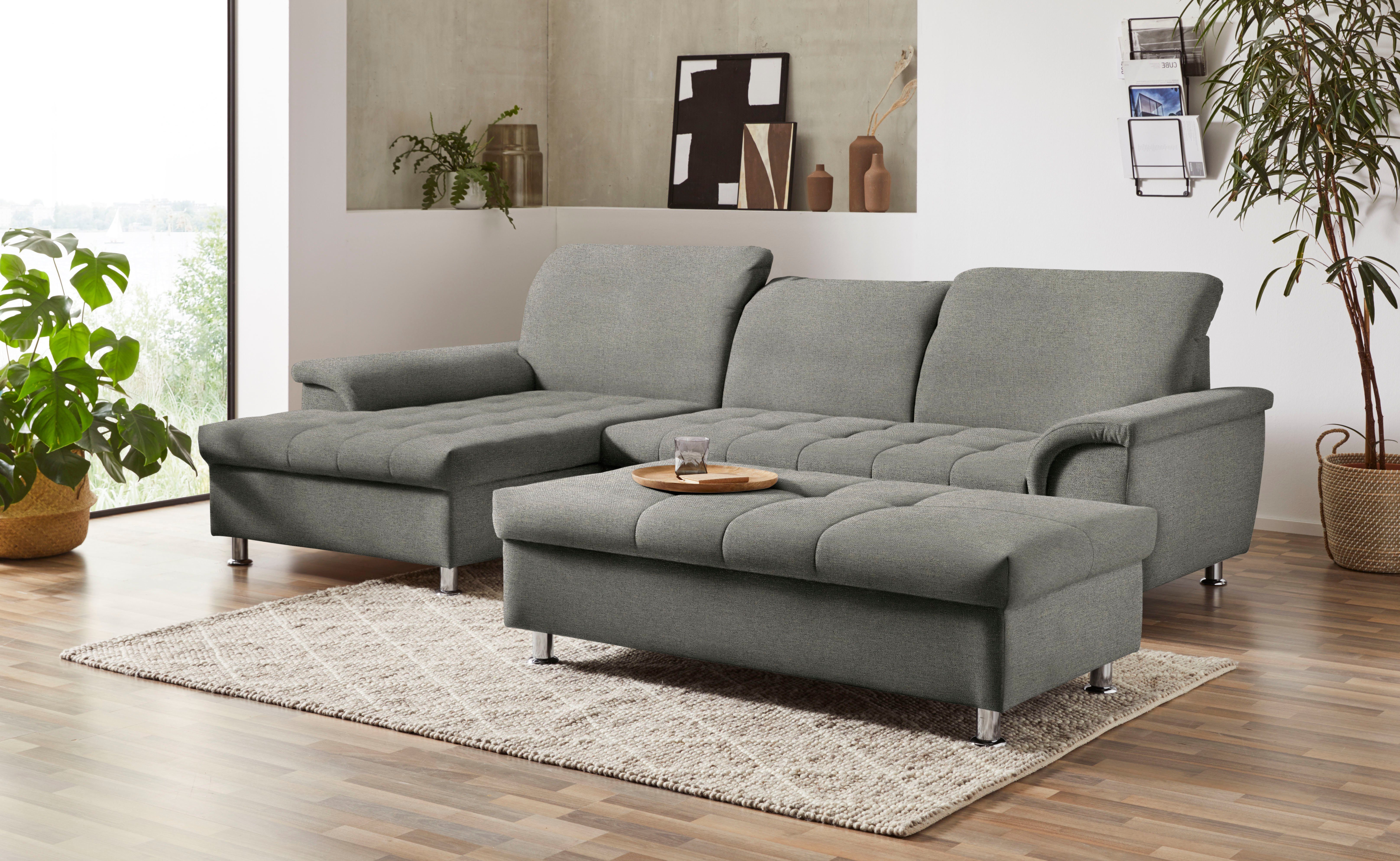 DOMO collection Hoekbank Franzi L-vorm naar keuze met verstelbare hoofdsteun (dan diepte: 170 cm)