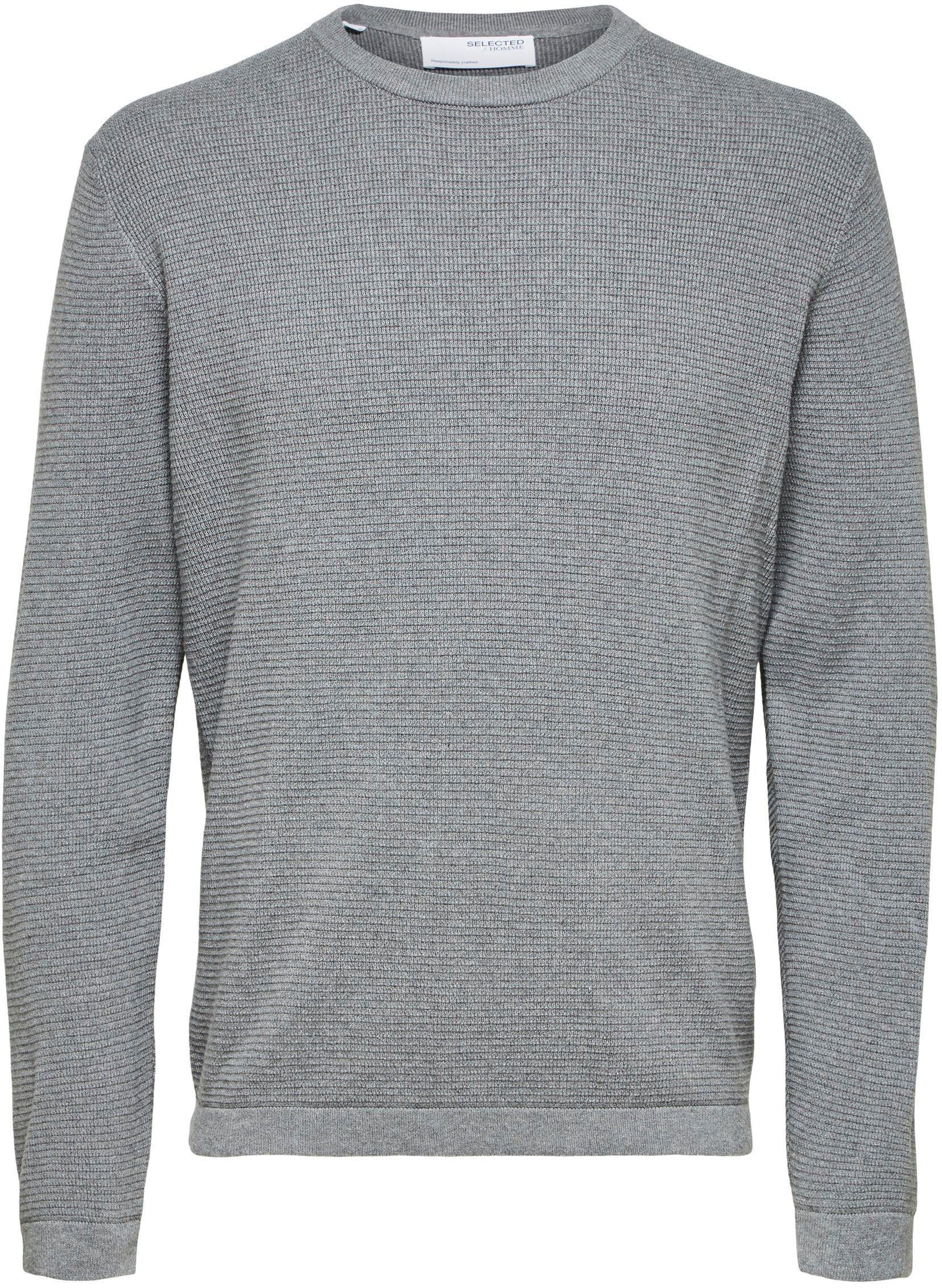 SELECTED HOMME Trui met ronde hals ROCKS KNIT CREW NECK