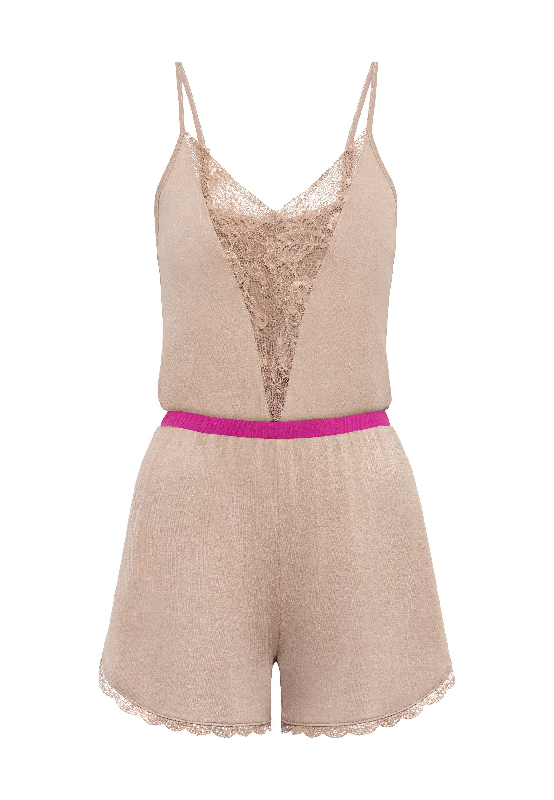 Lascana Korte jumpsuit met mooie kantdetails (set)