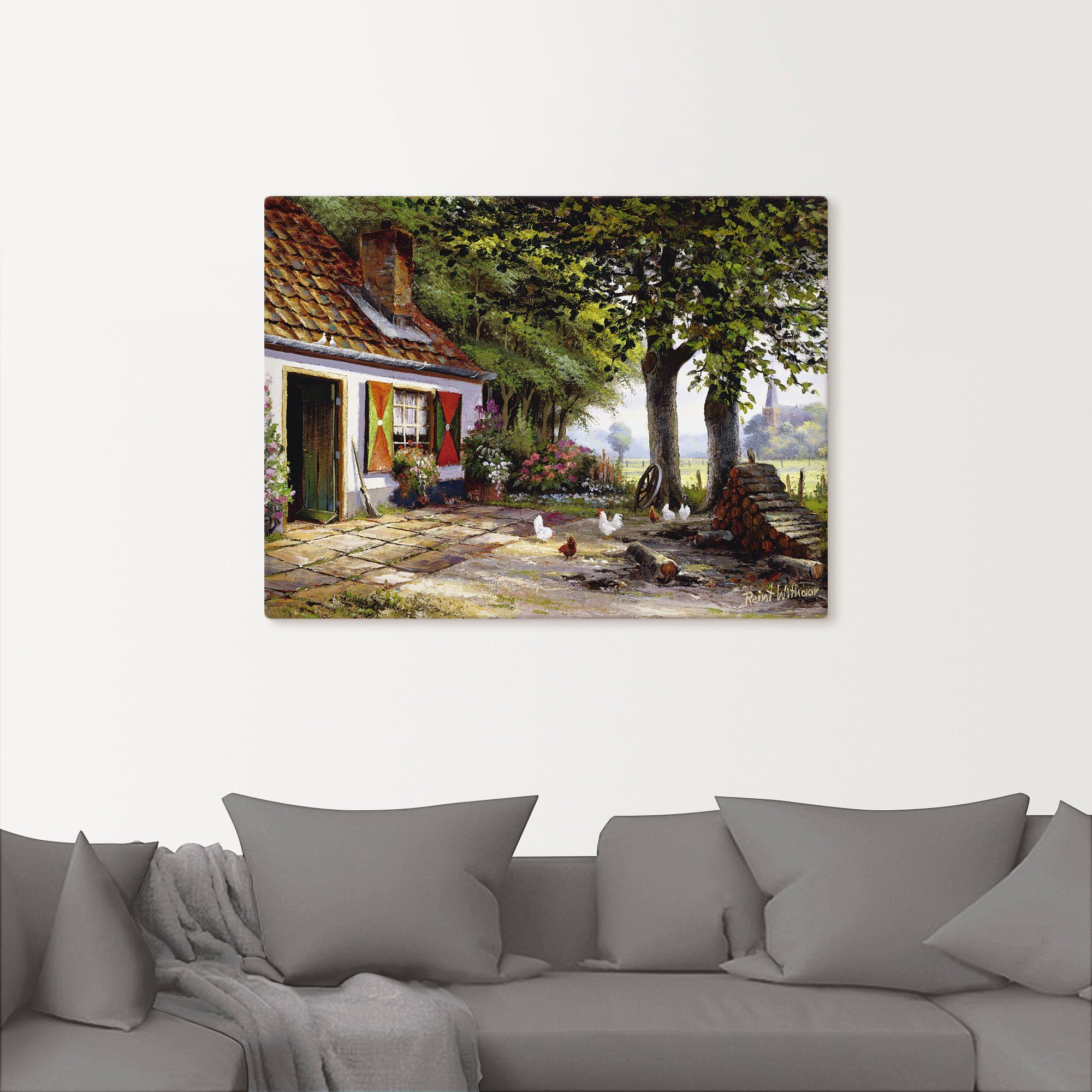 Artland Artprint Kippen op de boerderij als artprint op linnen, poster in verschillende formaten maten