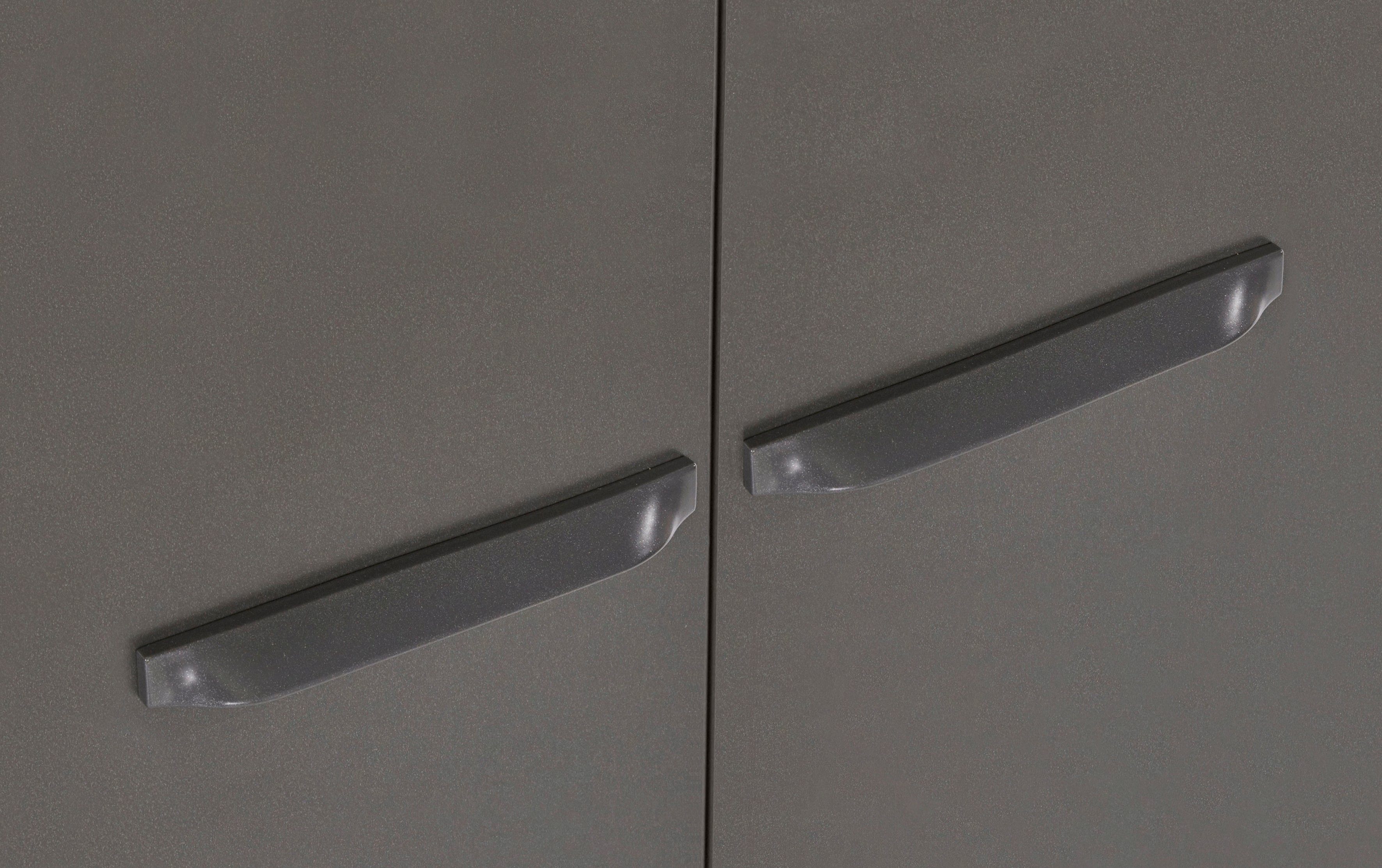 Draaideurkast Kledingkast VANDOR in drie breedtes, hoogte 197 cm, grepen in grijs metallic made in germany