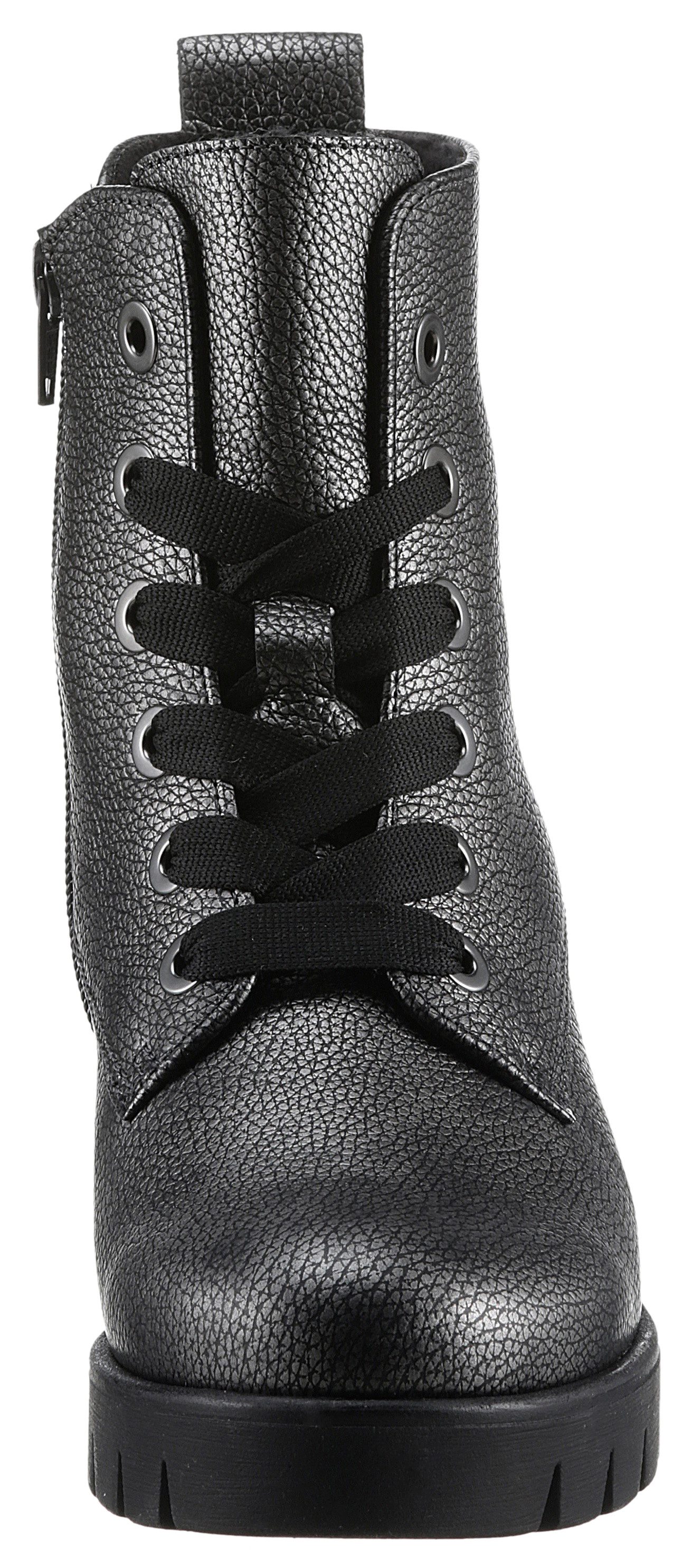 Gabor Veterlaarsjes blokhak, plateau, veterschoenen met metallic-effect