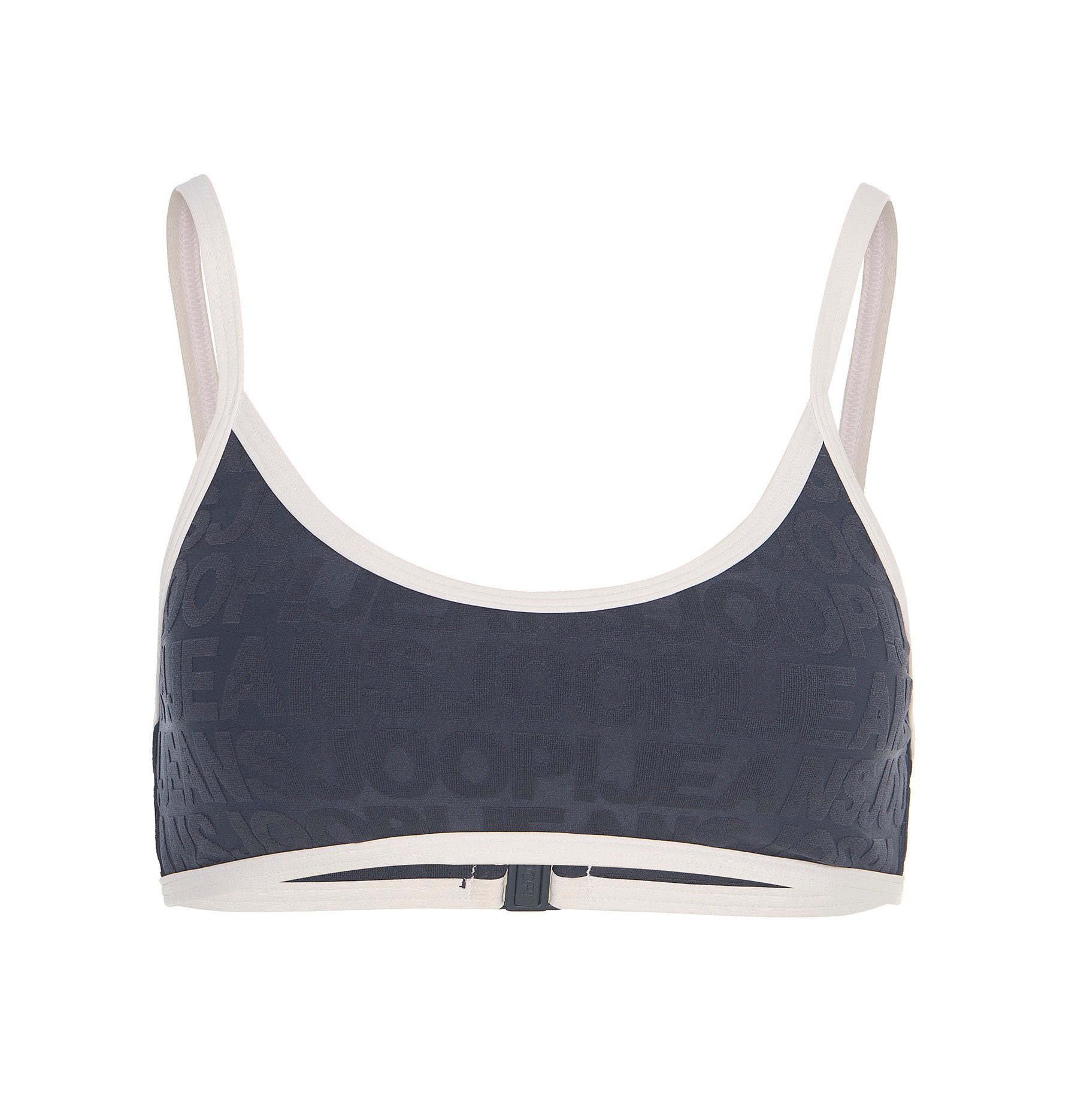 JOOP! Bustierbikinitop JEANS! LOGOGRAM met gewatteerde cups, met tonale logo-opdruk