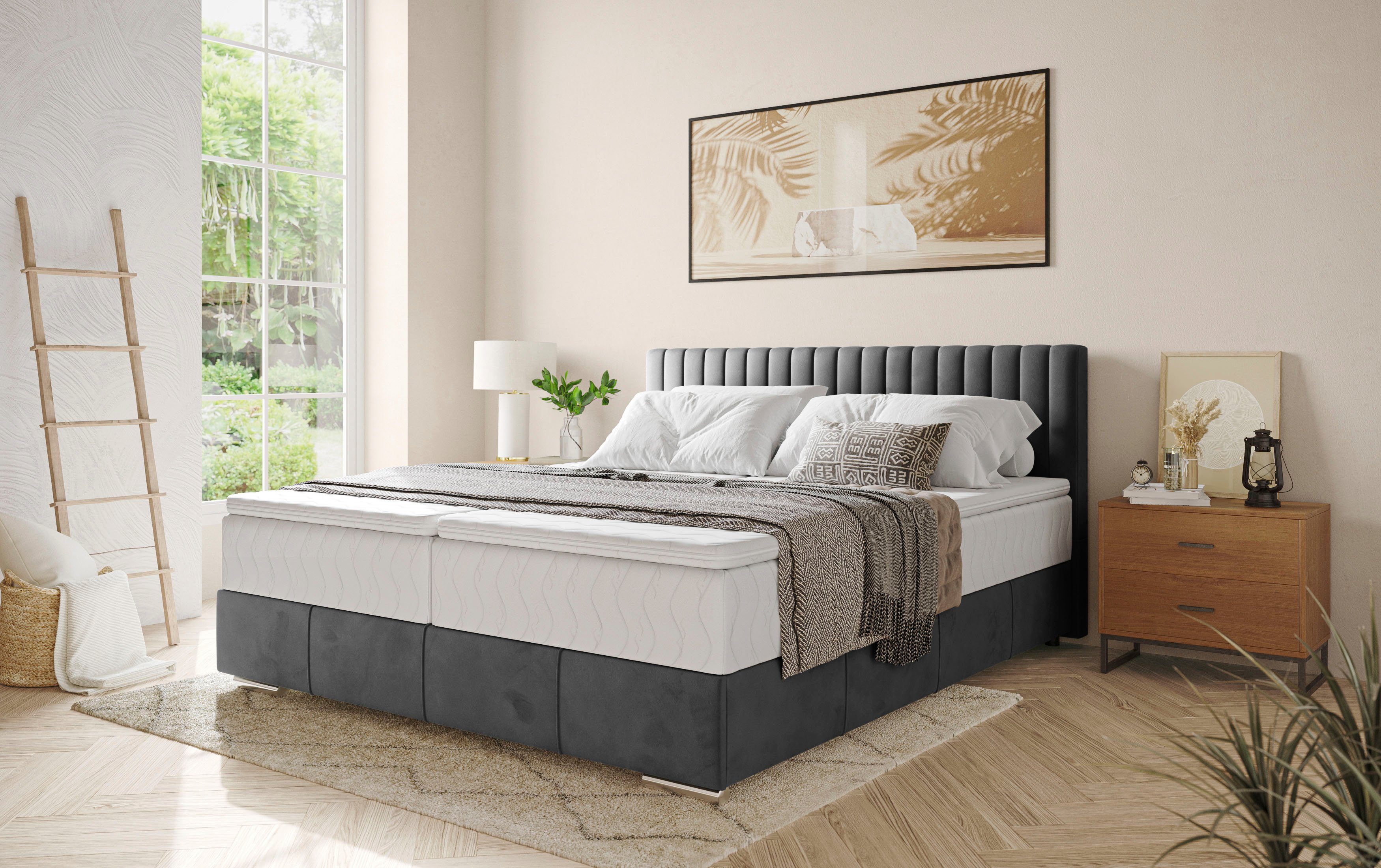 INOSIGN Boxspring Thor met bedbodem, incl. matras, topverkoper Topmatras en sierkussen, in verschillende hardheden beschikbaar