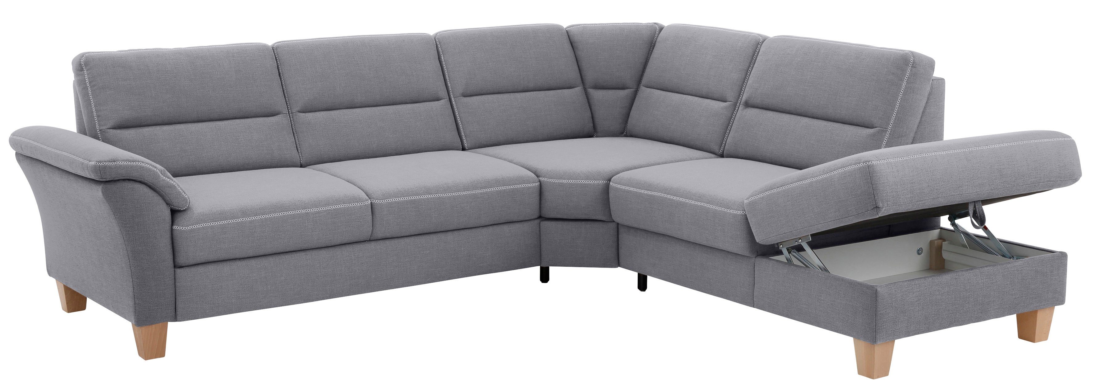Home affaire Hoekbank Soleo L-model comfortabel door trapezehoek met relaxfunctie, ook met slaapfunctie