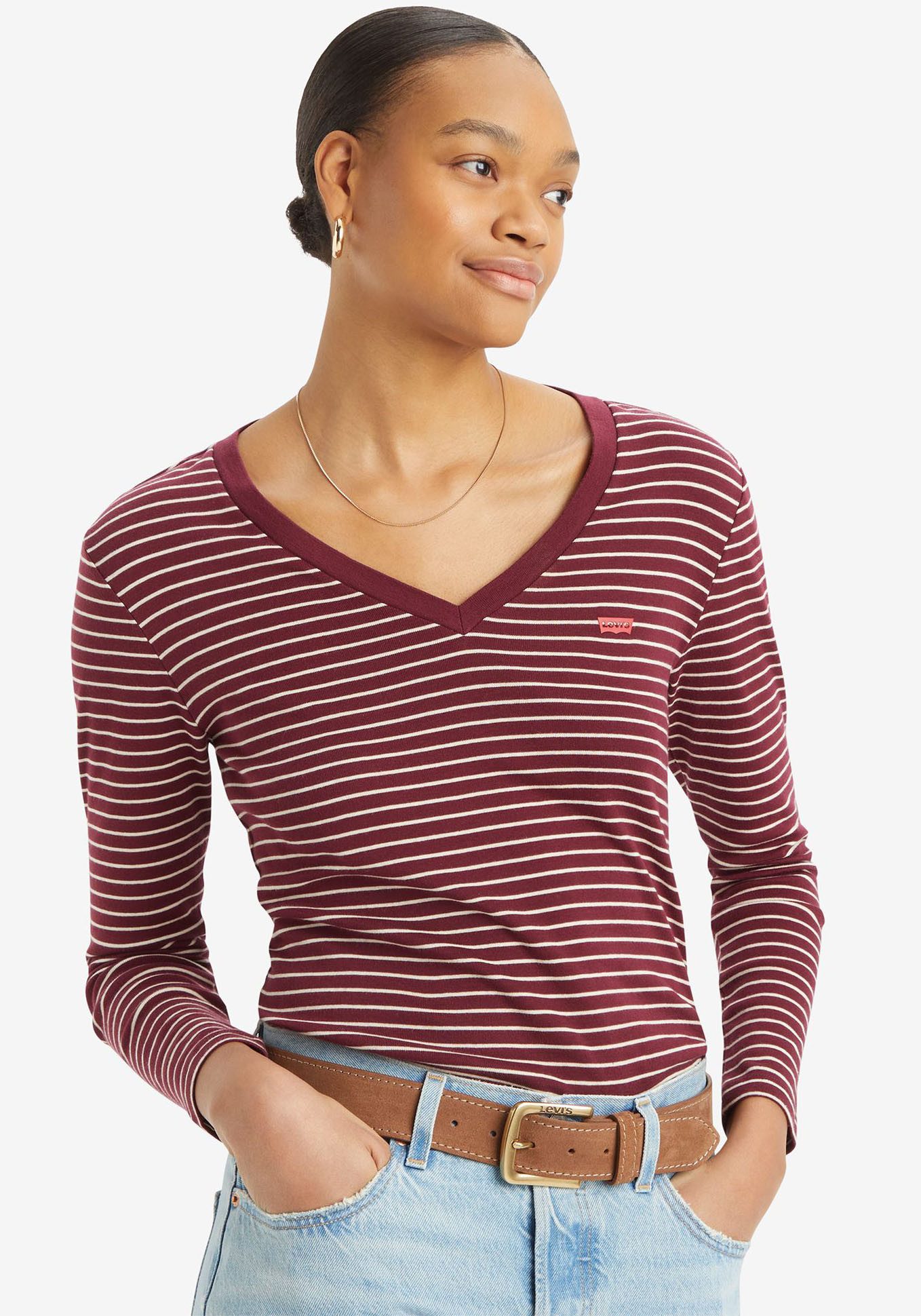 Levi's® Shirt met lange mouwen ESSENTIAL HM LS VNECK