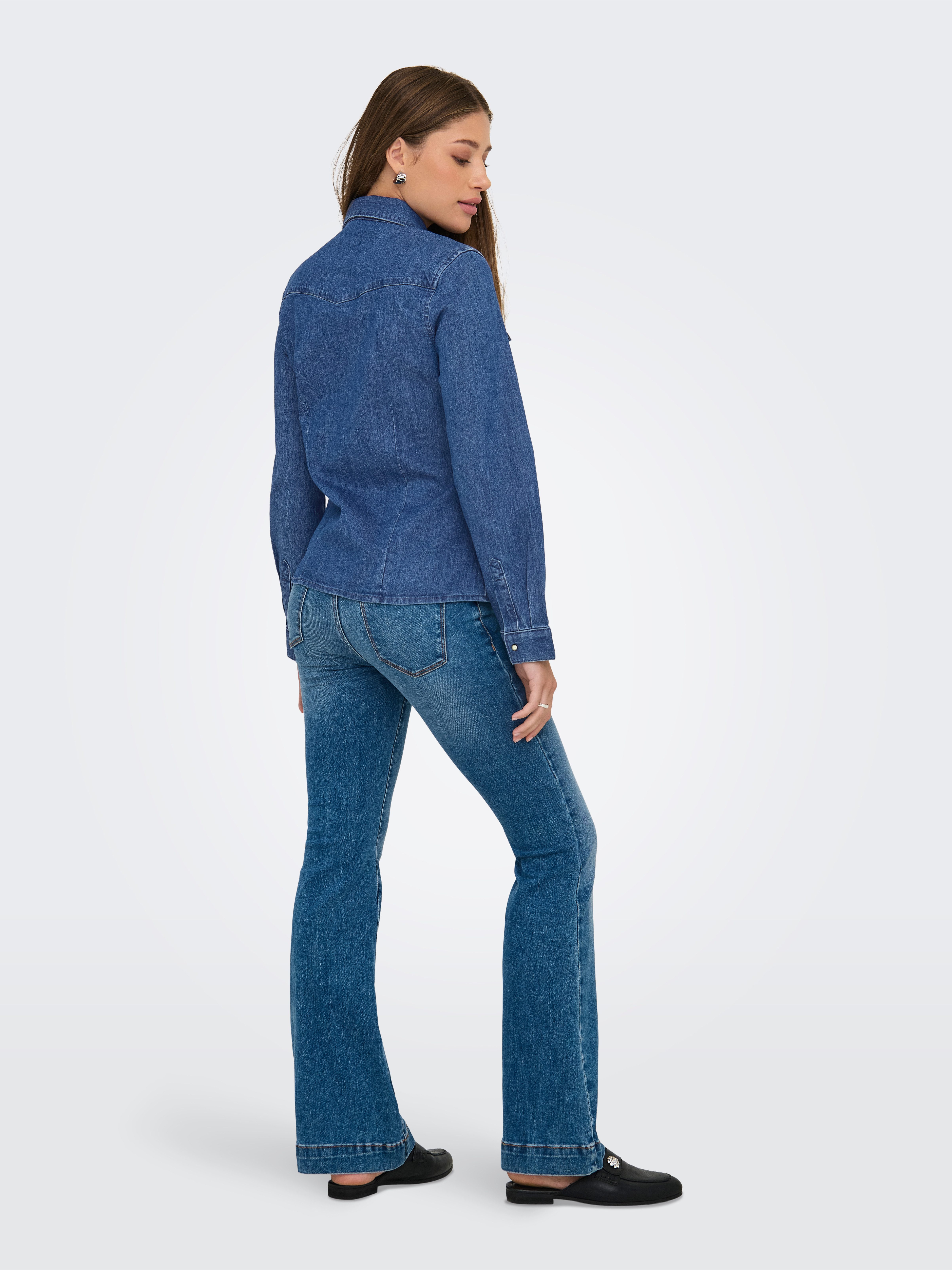 Only Jeans blouse ONLSASIA L/S RHINESTONE DNM SHIRT AKM