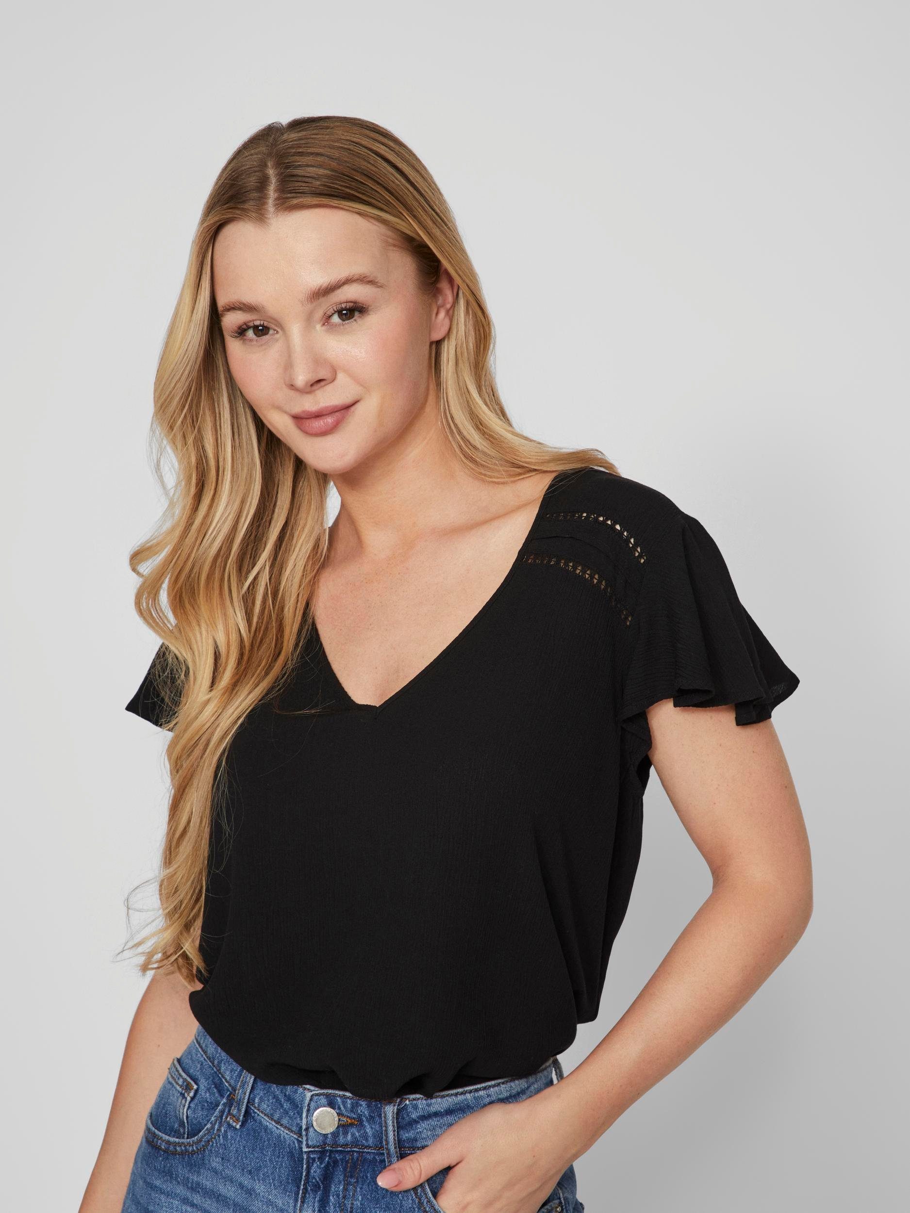 Vila Shirt met korte mouwen VIMESA TAPE DETAIL S/S TOP - NOOS