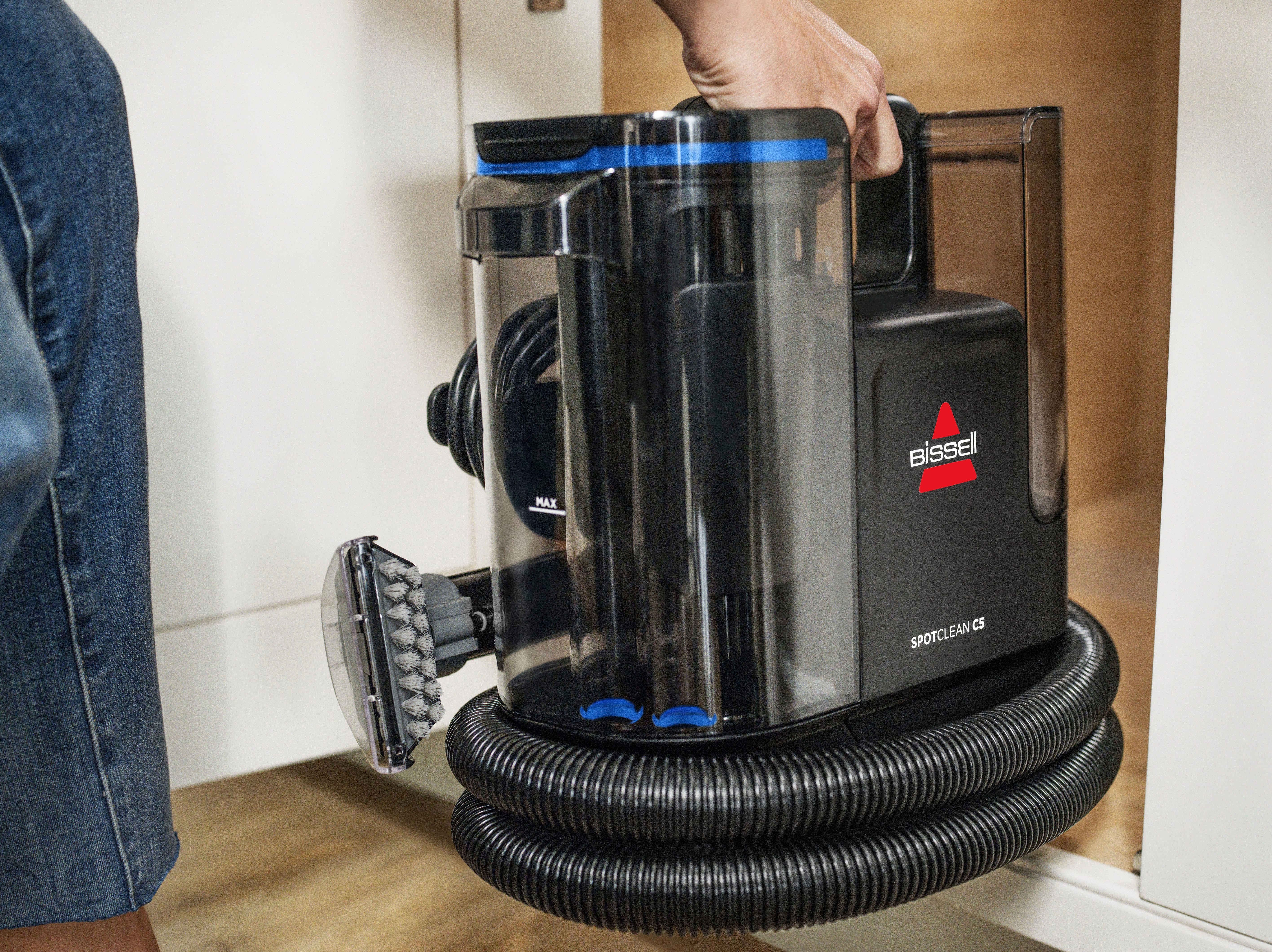 Bissell Waszuiger 3928N, SpotClean C5 Select, krachtig, klein, dual-tank >15kpa, zelfreinigend, reinigt vlekken op tapijt, bekleding, autostoel