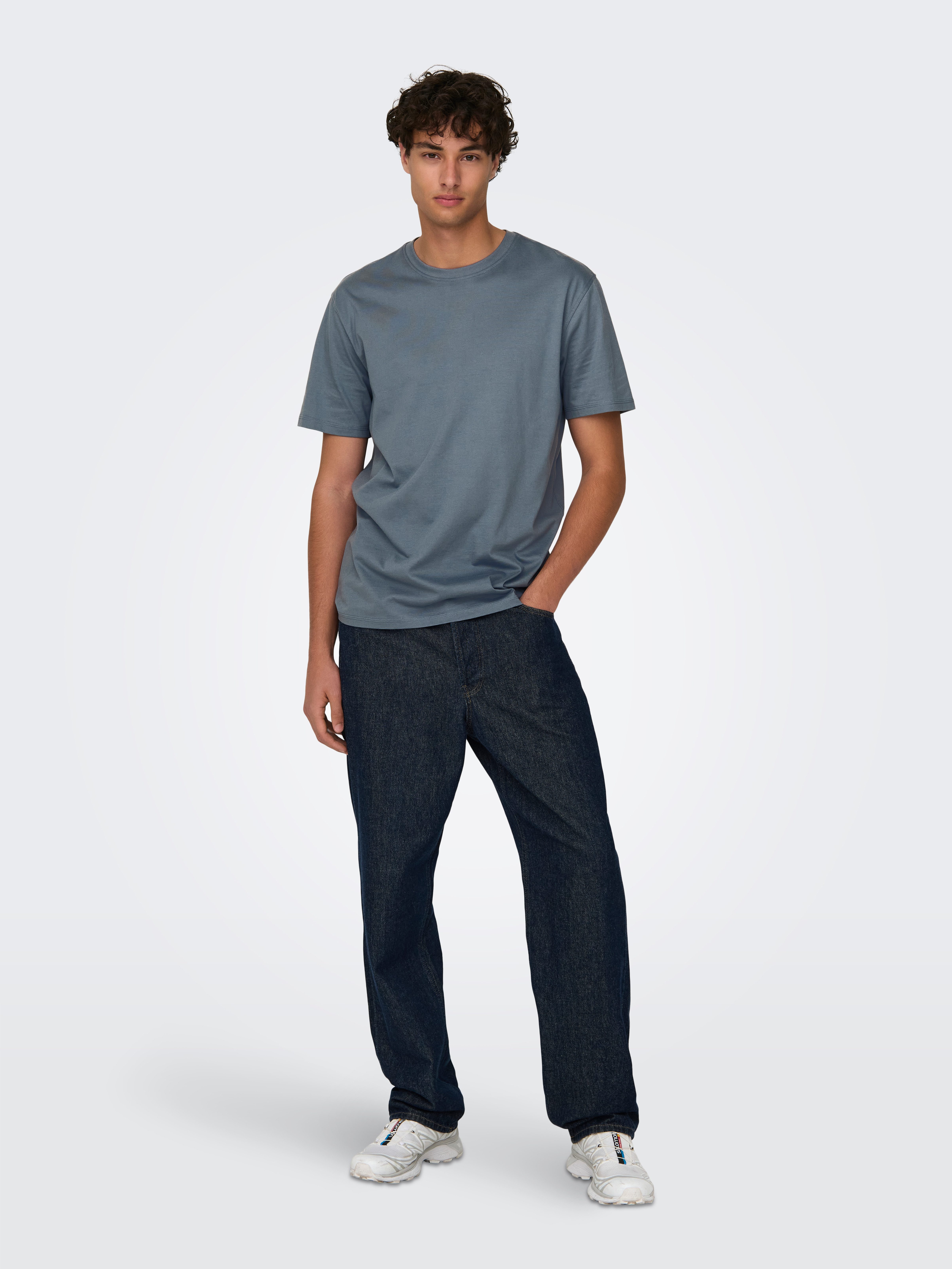 ONLY & SONS Shirt met ronde hals ONSMAX LIFE REG SS STITCH TEE