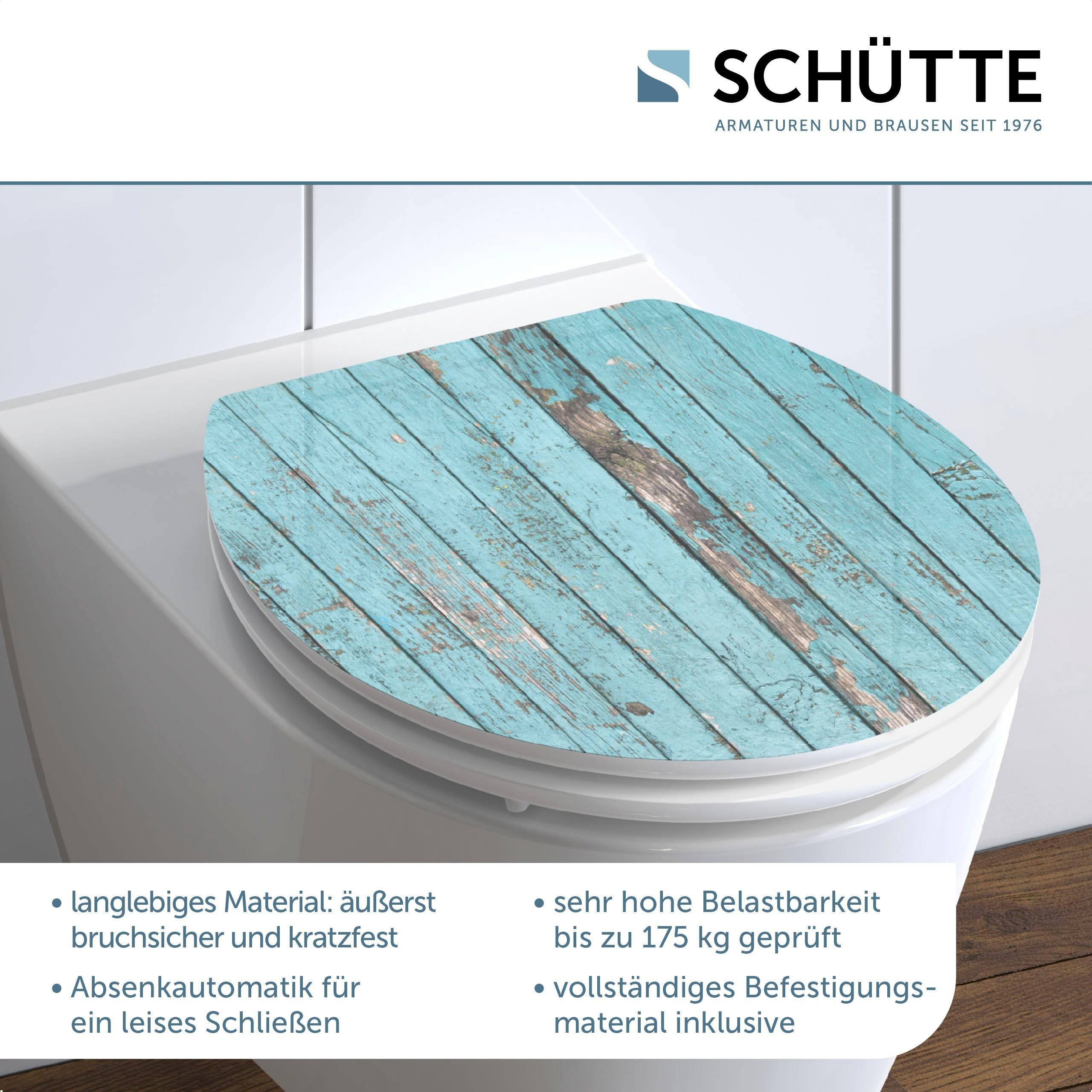 Schütte Toiletzitting Blue Wood High gloss met houten mdf-kern, met softclosemechanisme