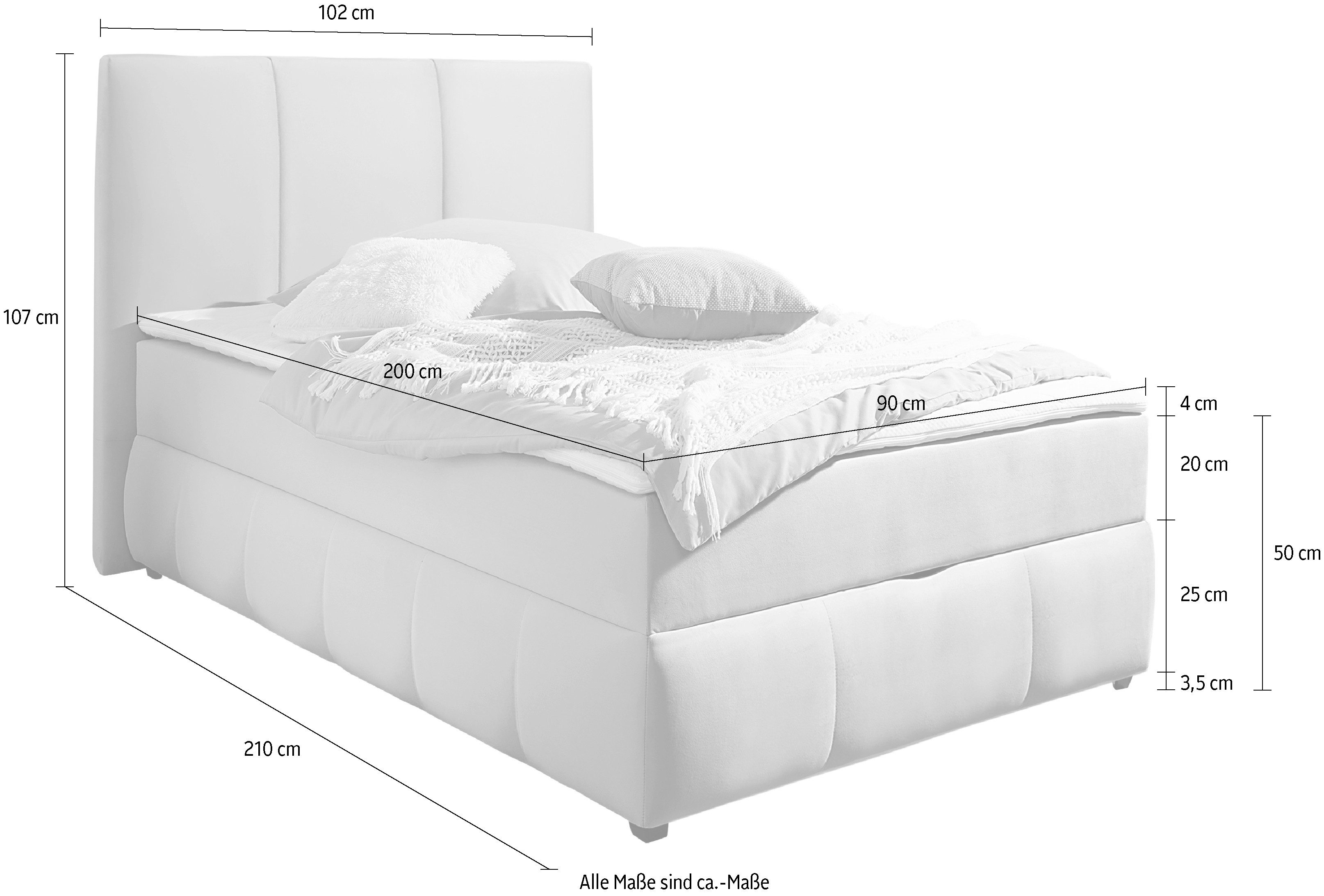 INOSIGN Boxspring Hartley Inclusief bedlade & topper, kiesbaar in H2, H3 of H4