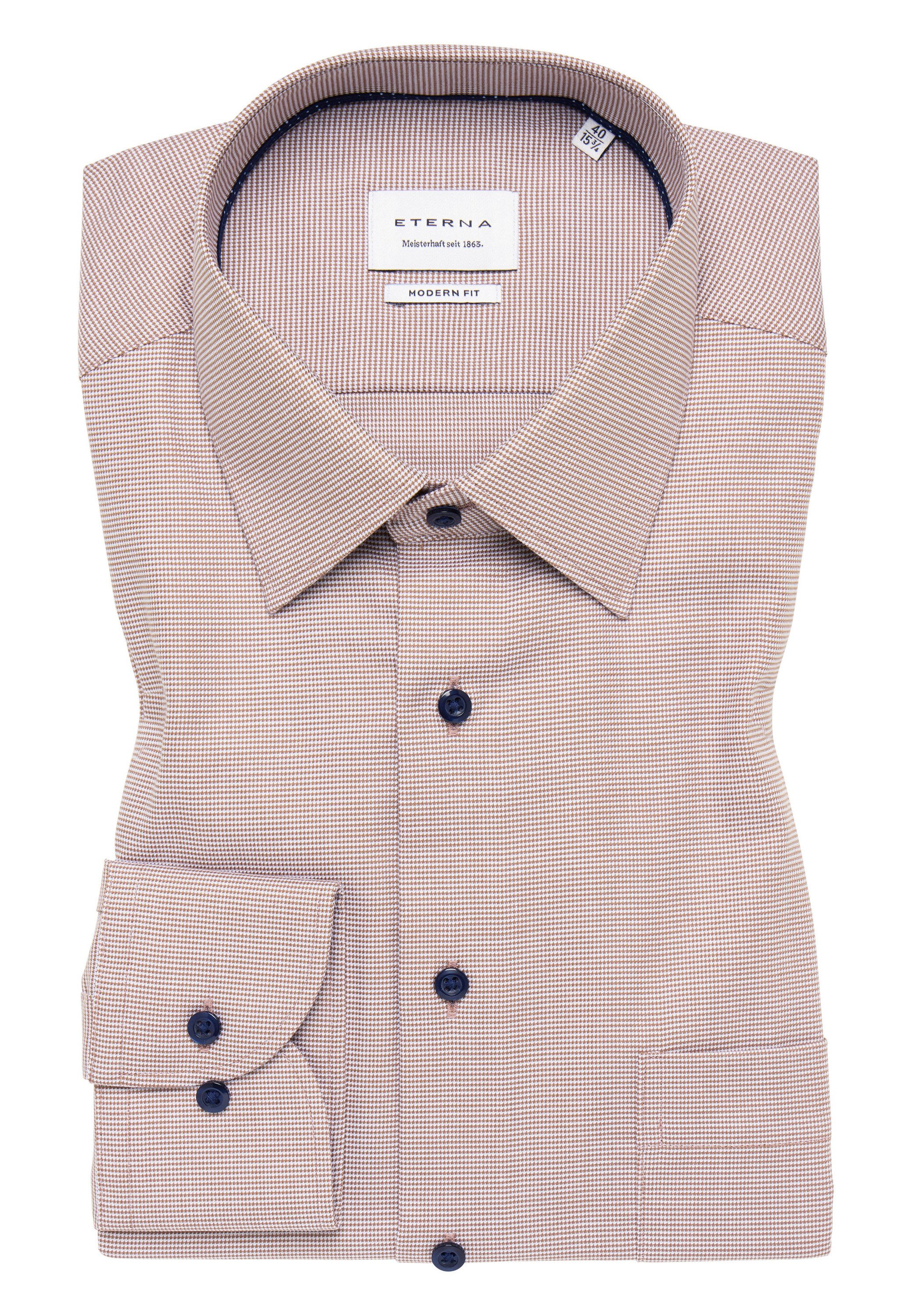 Eterna Overhemd met lange mouwen MODERN FIT NON IRON (strijkvrij)