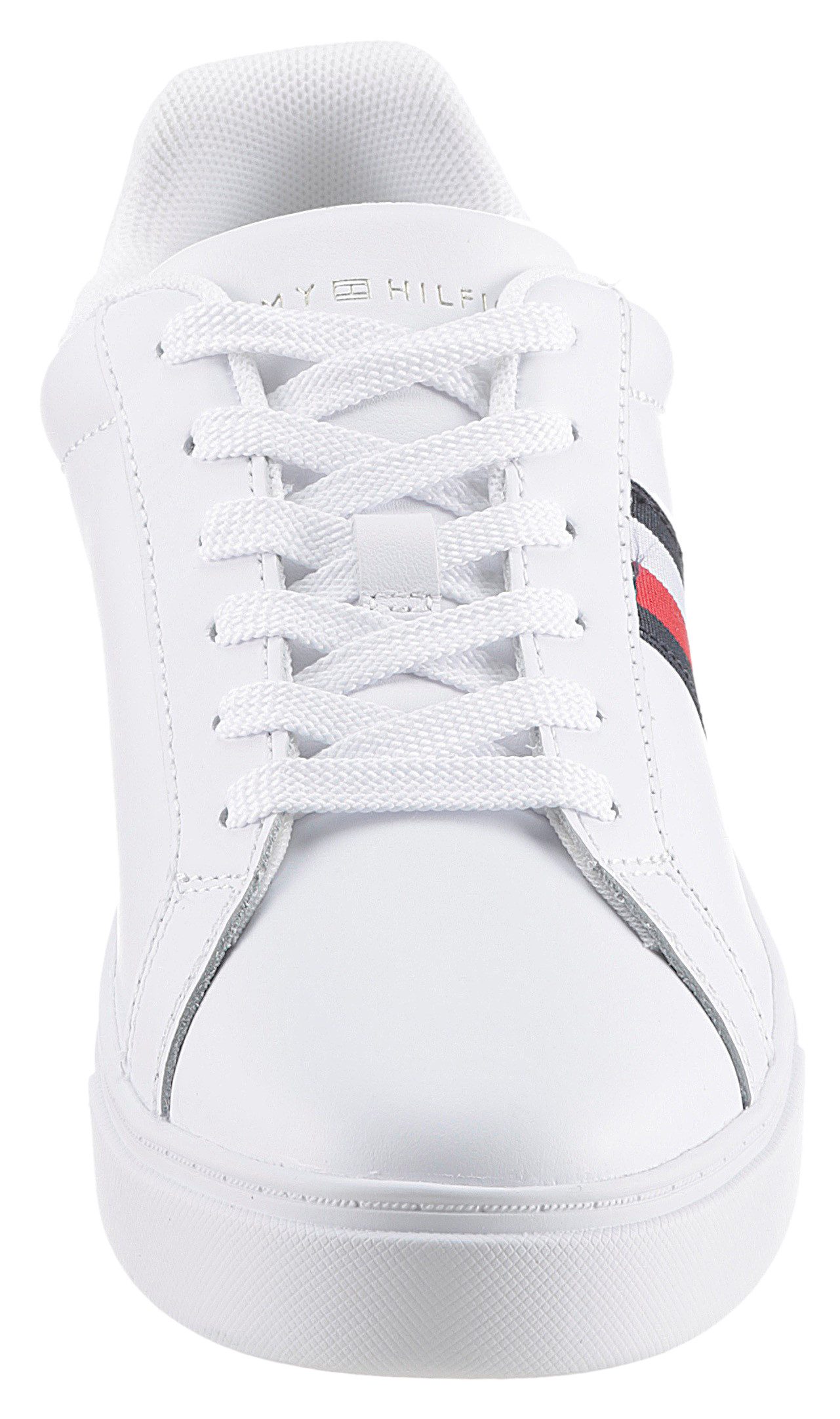 Tommy Hilfiger Sneakers ESSENTIAL COURT SNEAKER STRIPES , vrijetijdsschoen, halfschoen, veterschoen met gepolsterde schacht