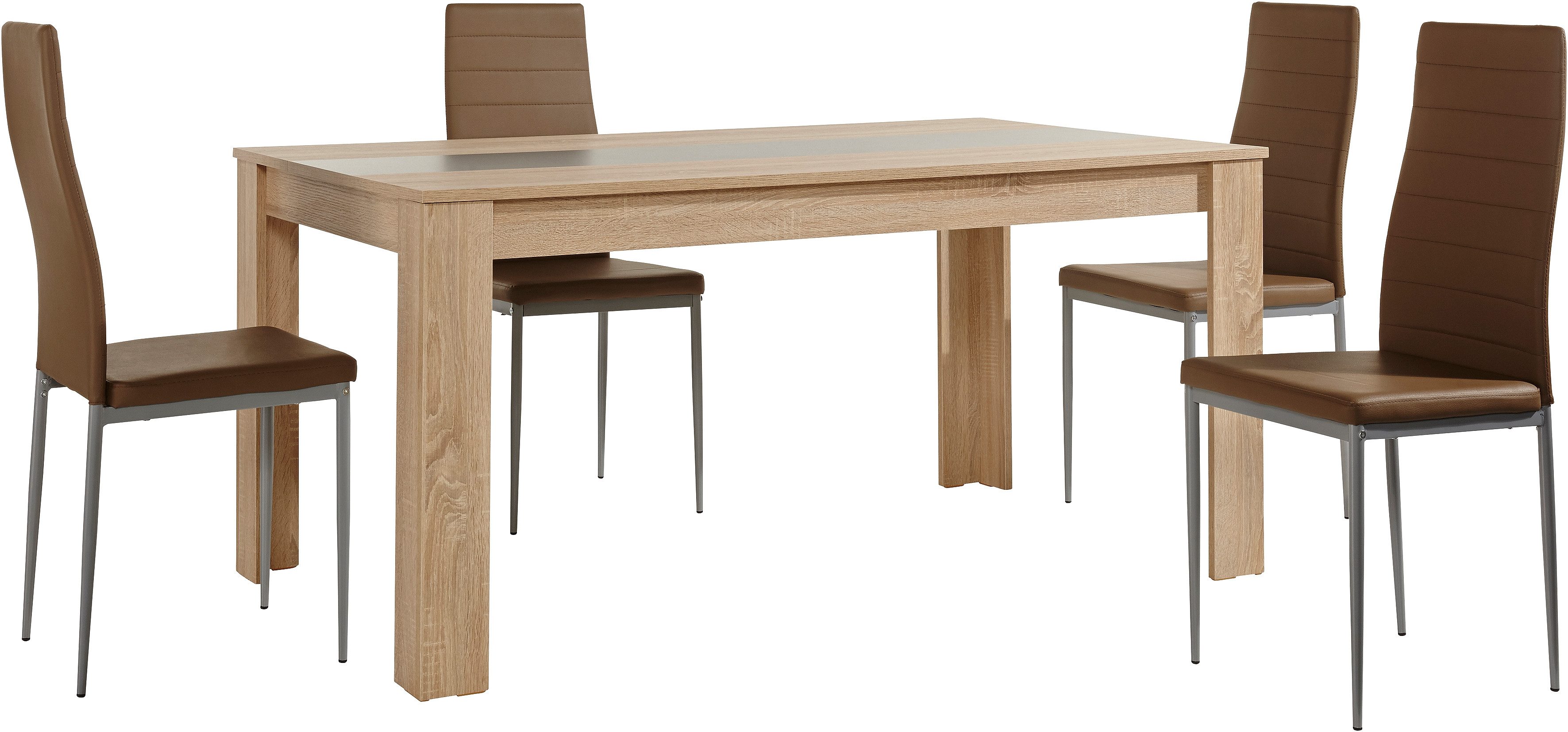 Home affaire Eethoek Pluto (set, 5-delig) eethoeken bruin