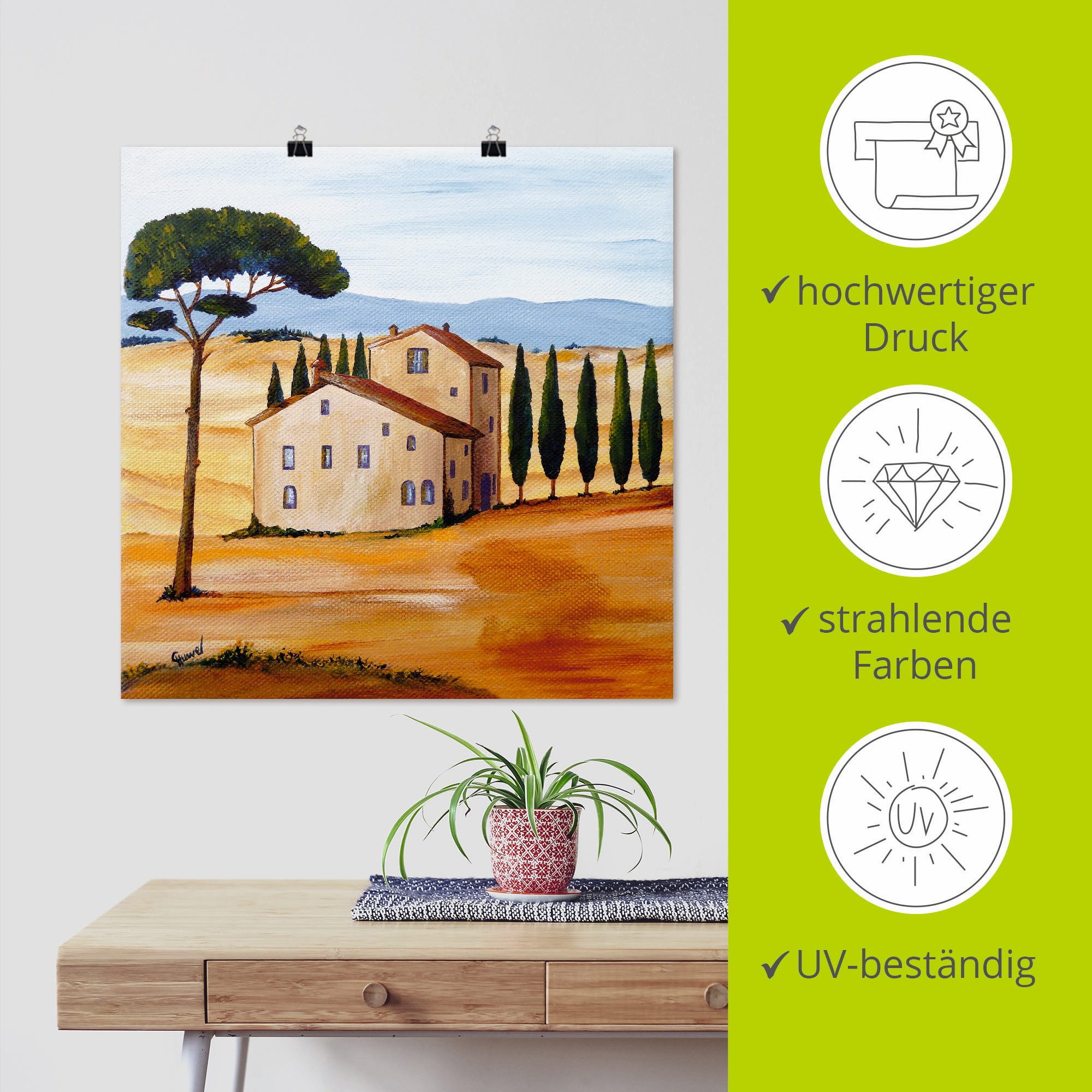 Artland Artprint Toscane Modern 1 als artprint op linnen, poster in verschillende formaten maten