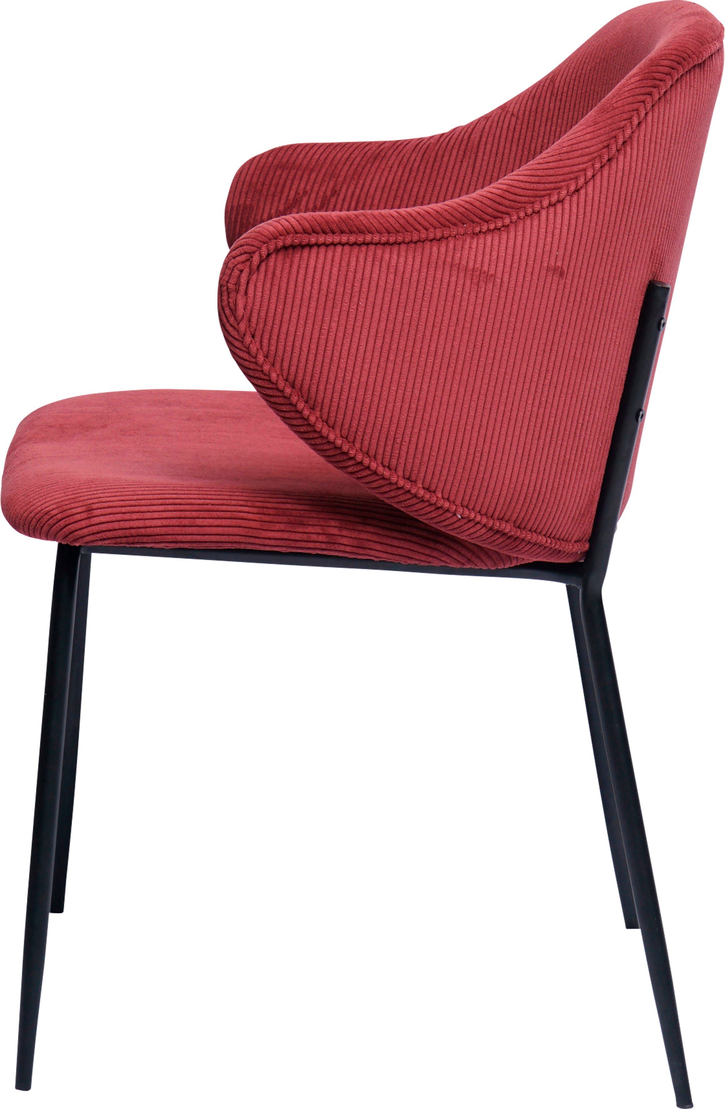 SalesFever Stoel met armleuningen Bekleding in corduroy-look (set, 2 stuks)
