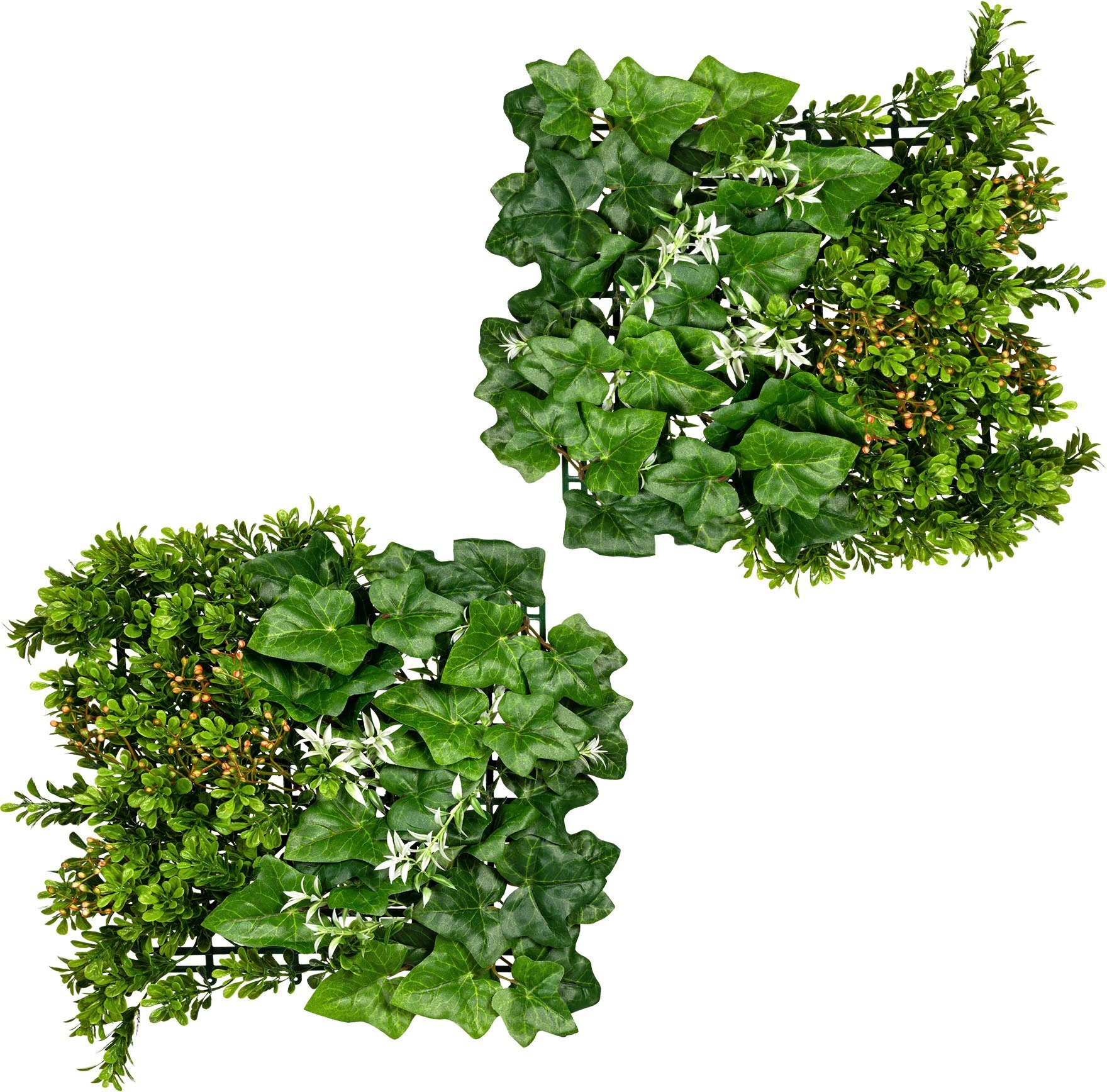 Creativ green Kunst-potplanten Bladermat buxus-Efeumix set van 2