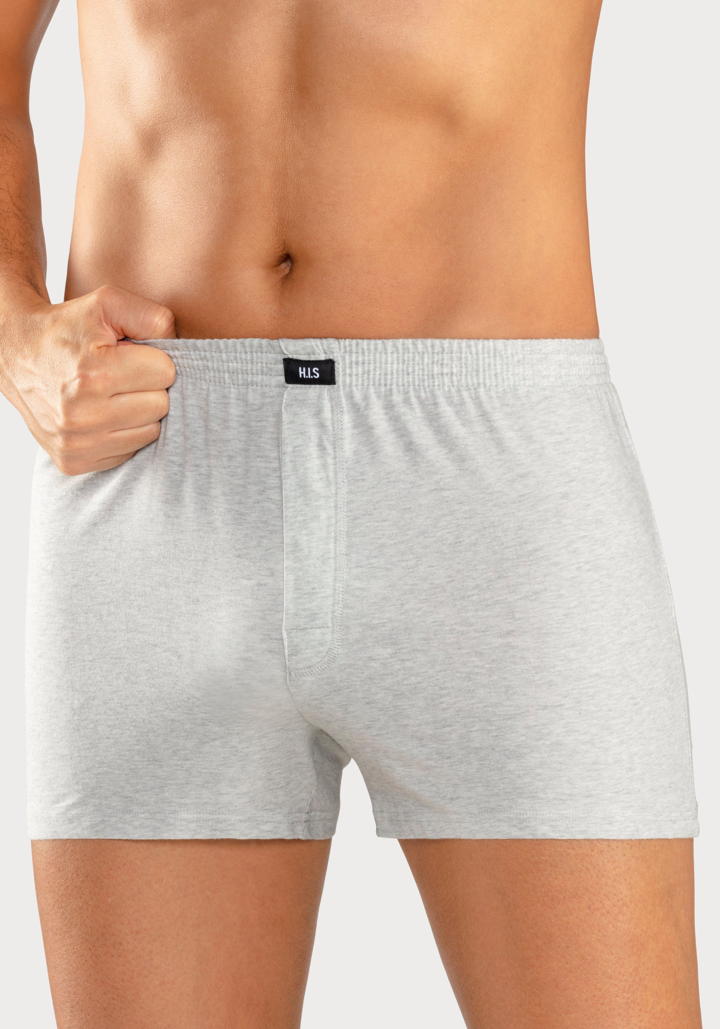 H.I.S Wijde boxershort van zacht single-jerseymateriaal (set, 2 stuks)