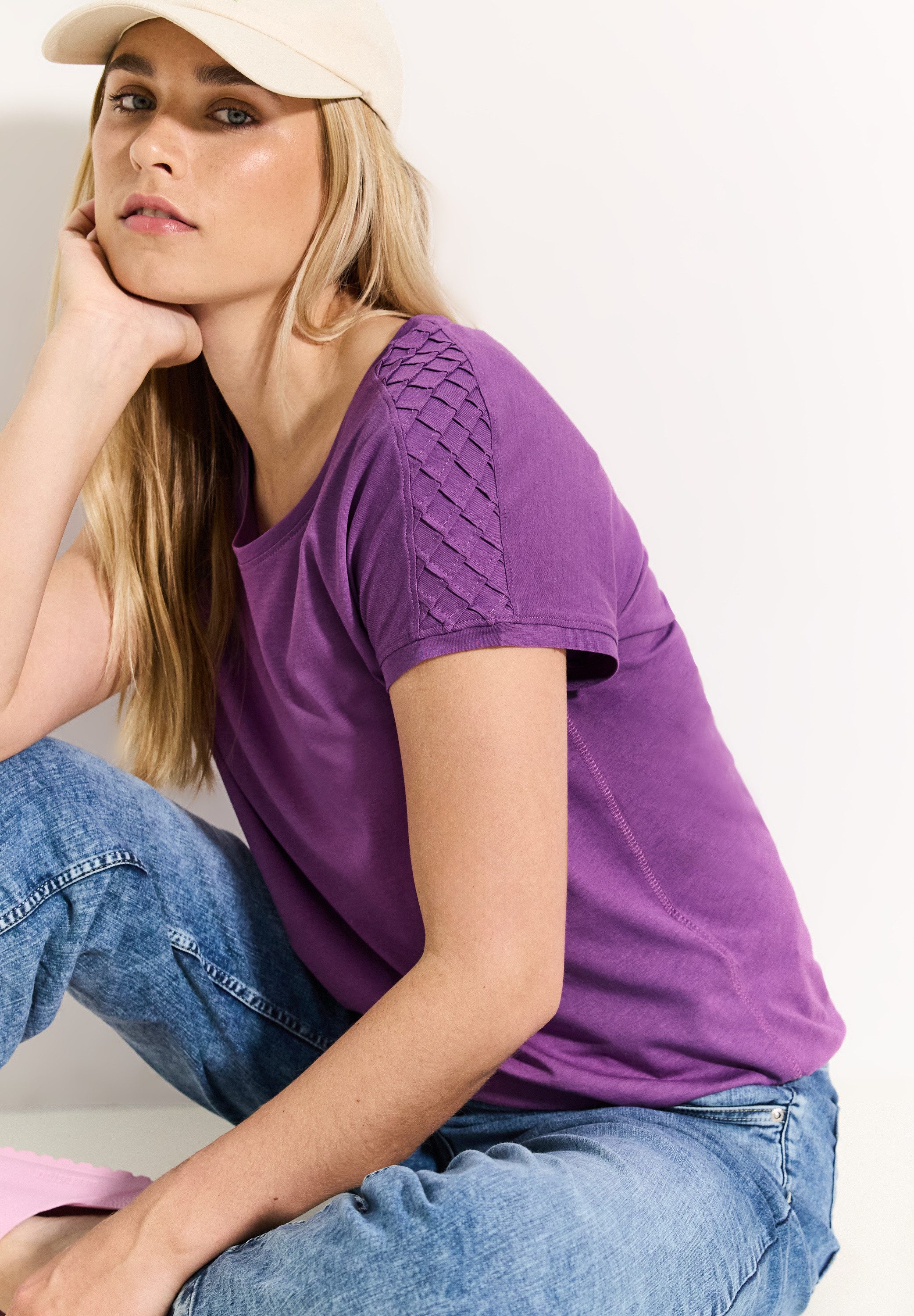 Cecil T-shirt met biesdecoratie