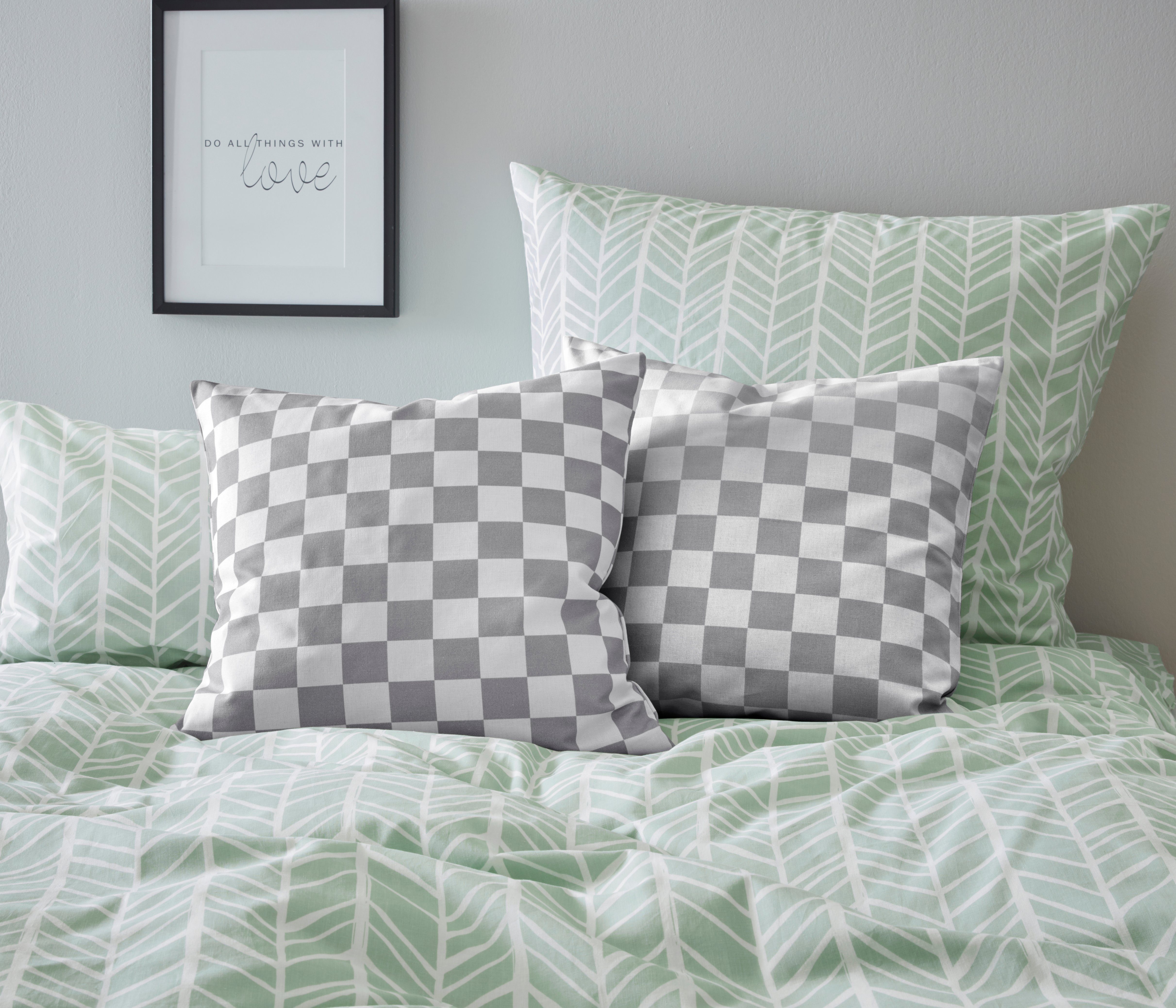andas Sierkussen Milo Kussenovertrekken, set van 2 50x50 cm, zonder vulling, met een moderne ruit (2 stuks)