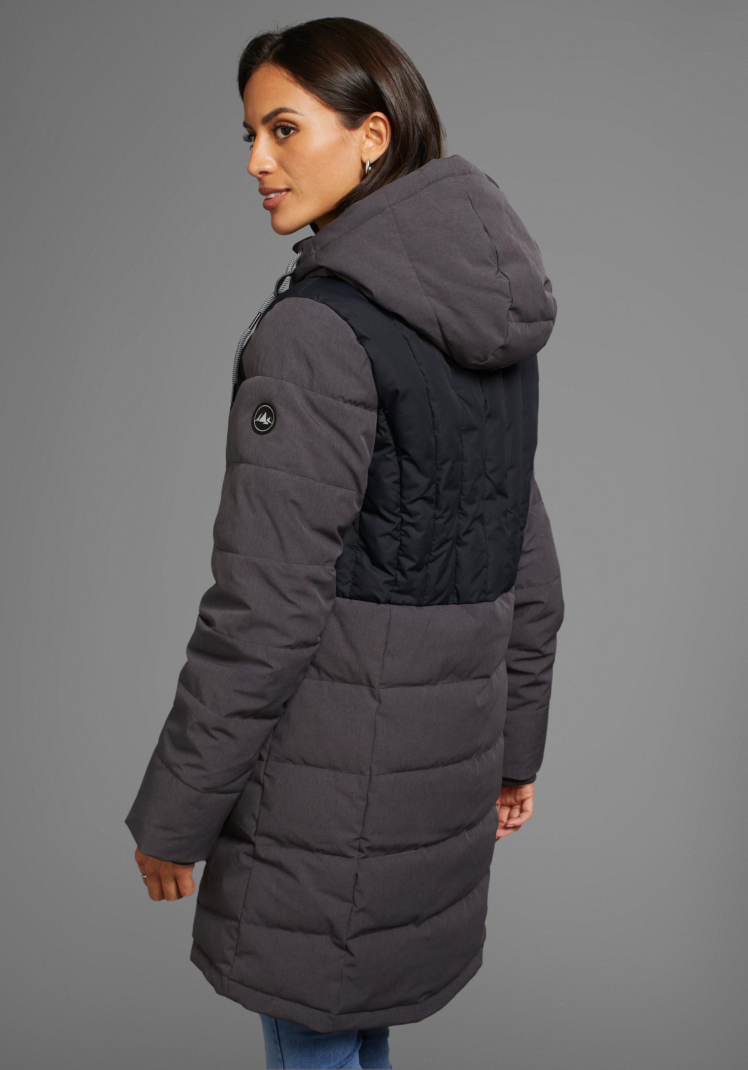 Polarino Winterjack gequilted winterparka met gevoerde capuchon