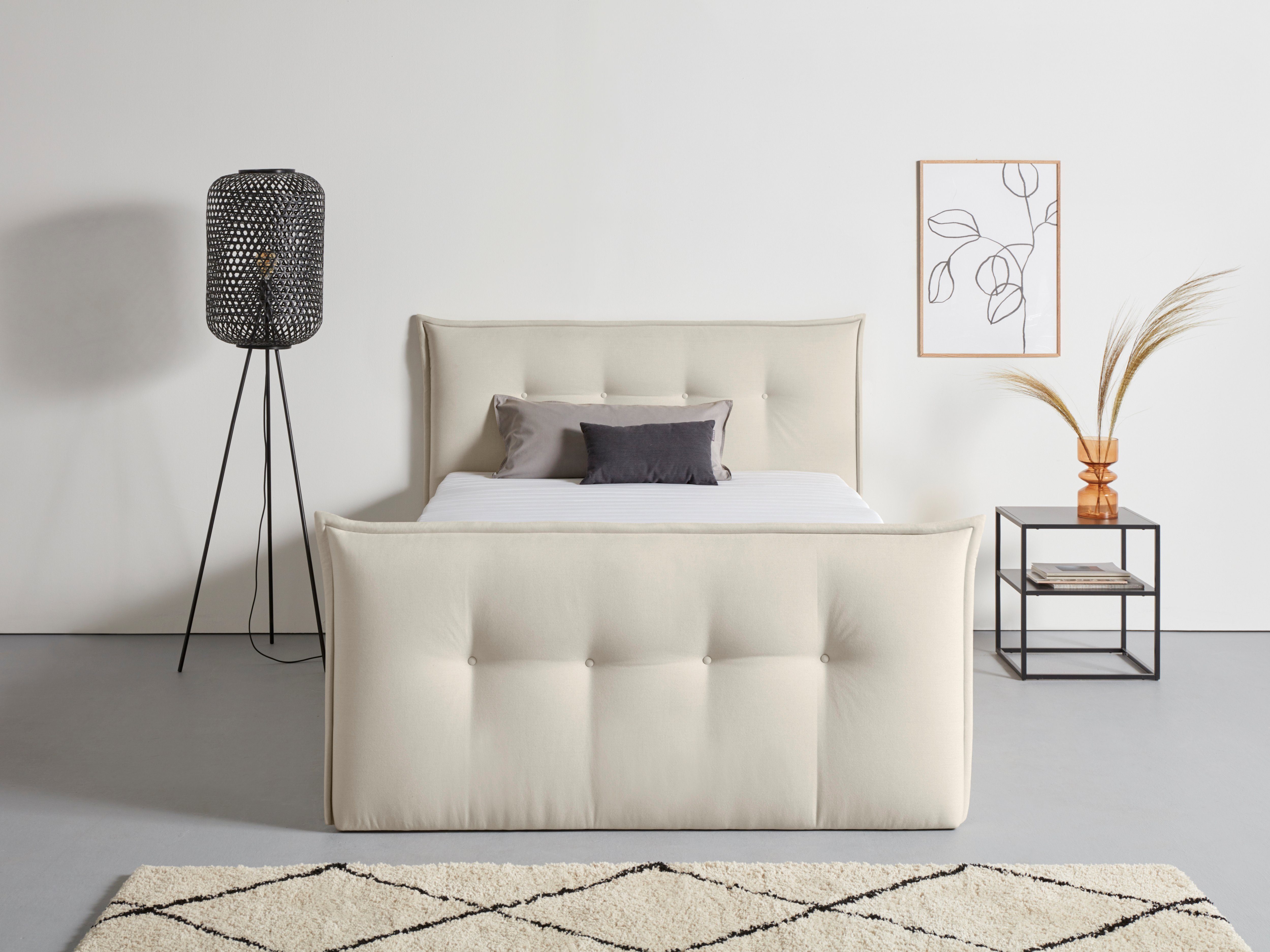 andas Boxspring Lichtgewicht inclusief voetbord, bedkist & topmatras, in 4 breedten en 2 hardheden