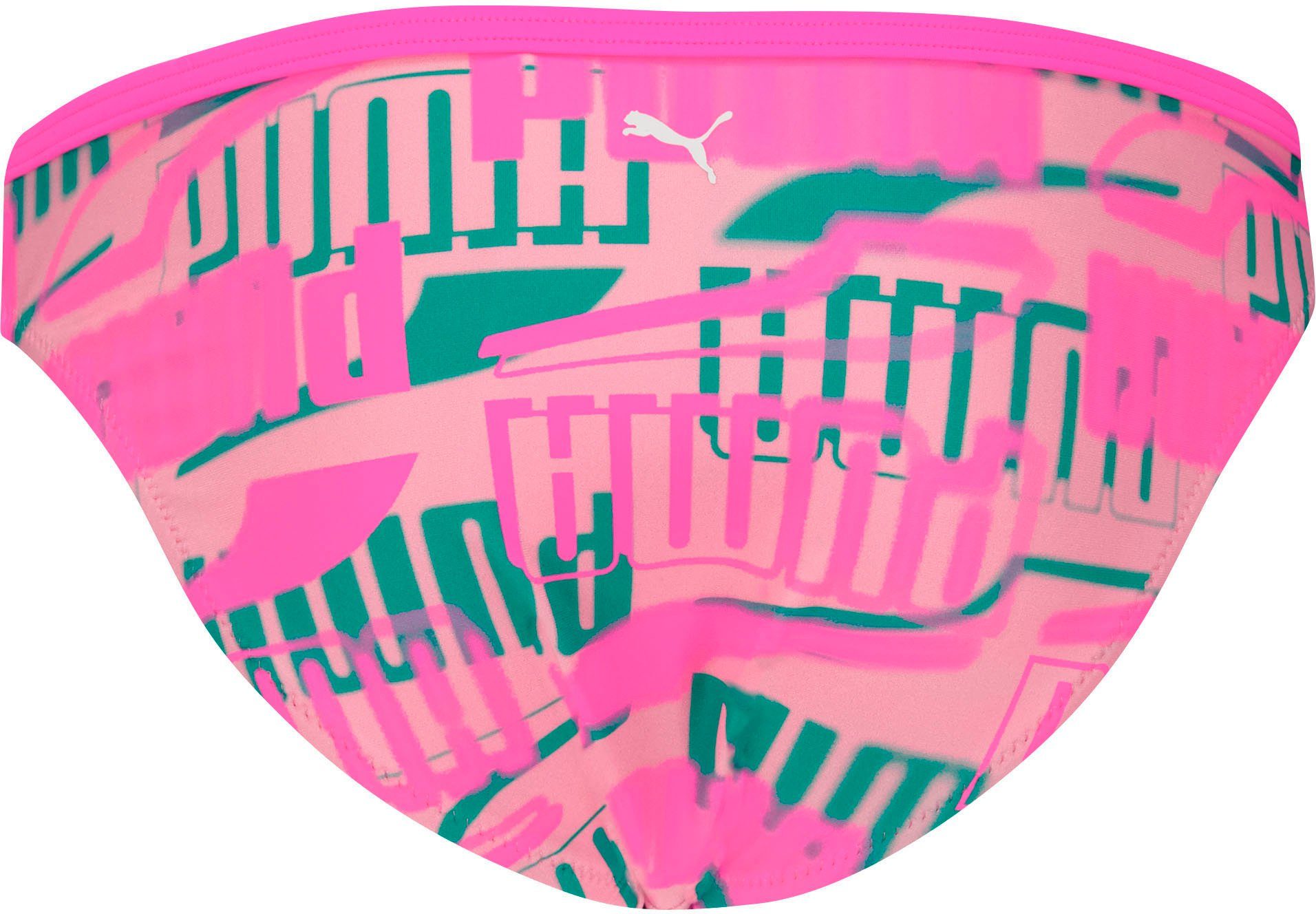 PUMA Bustierbikini met all-over logoprint (set, 2 stuks)