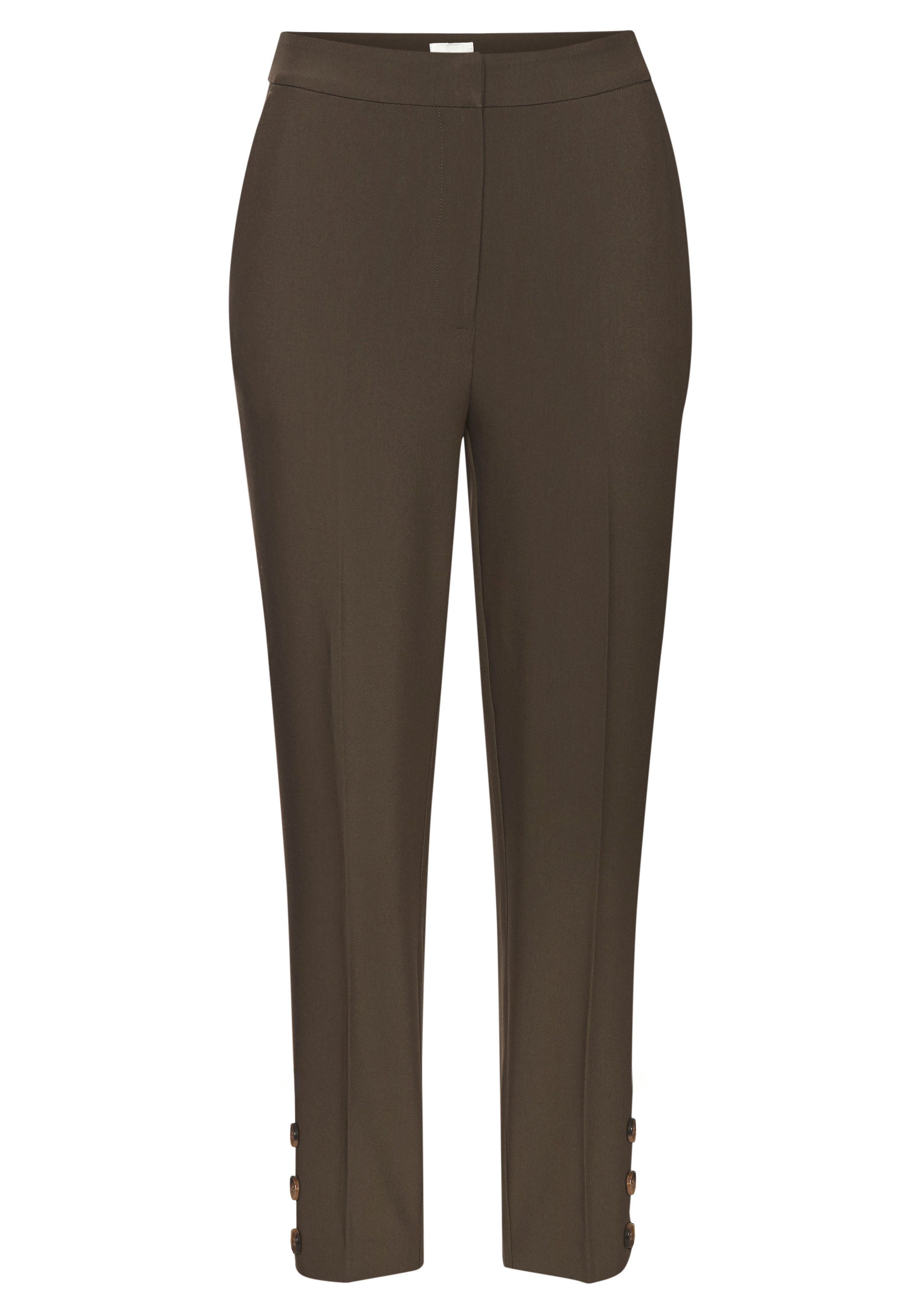 Lascana Pantalon met knopen aan de broekzoom, figuurvormend, pantalon, business-look