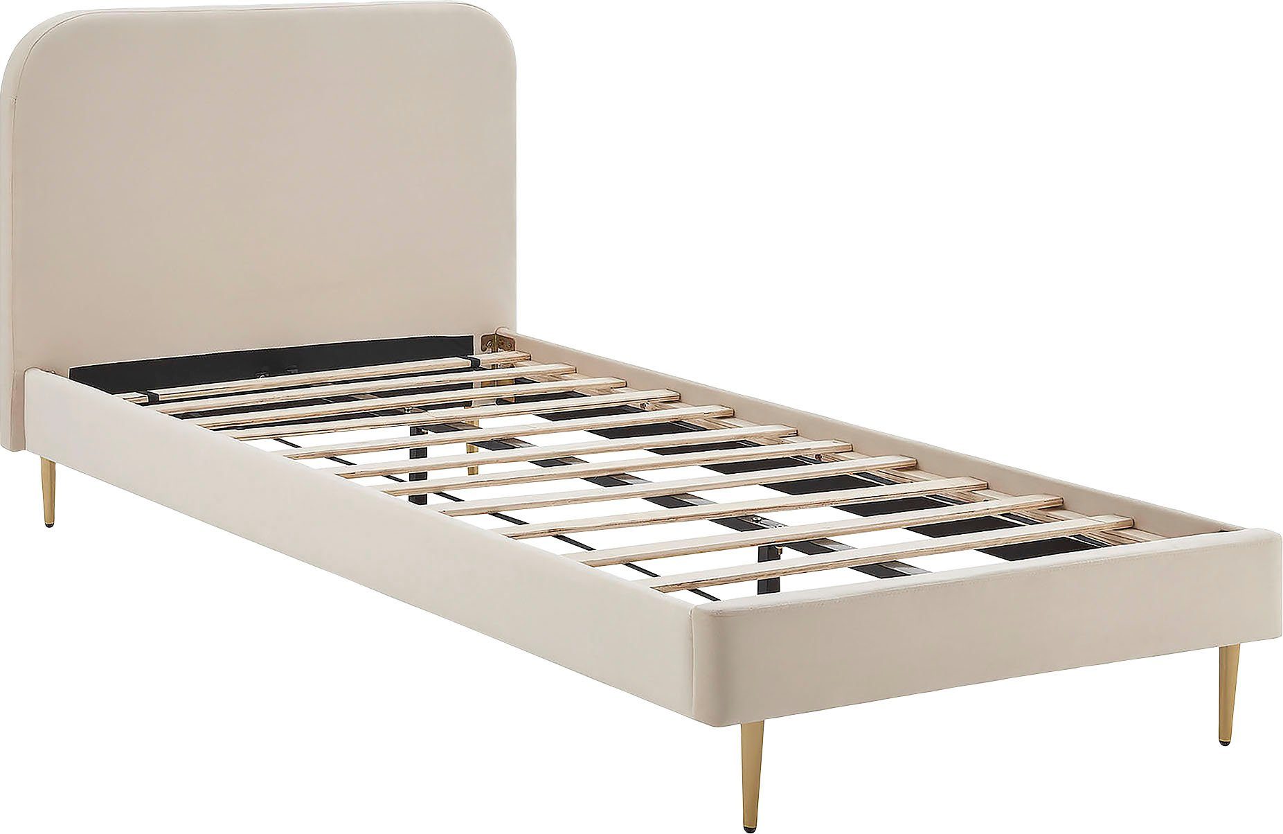 SalesFever Gestoffeerd bed Poten chroom goudkleur