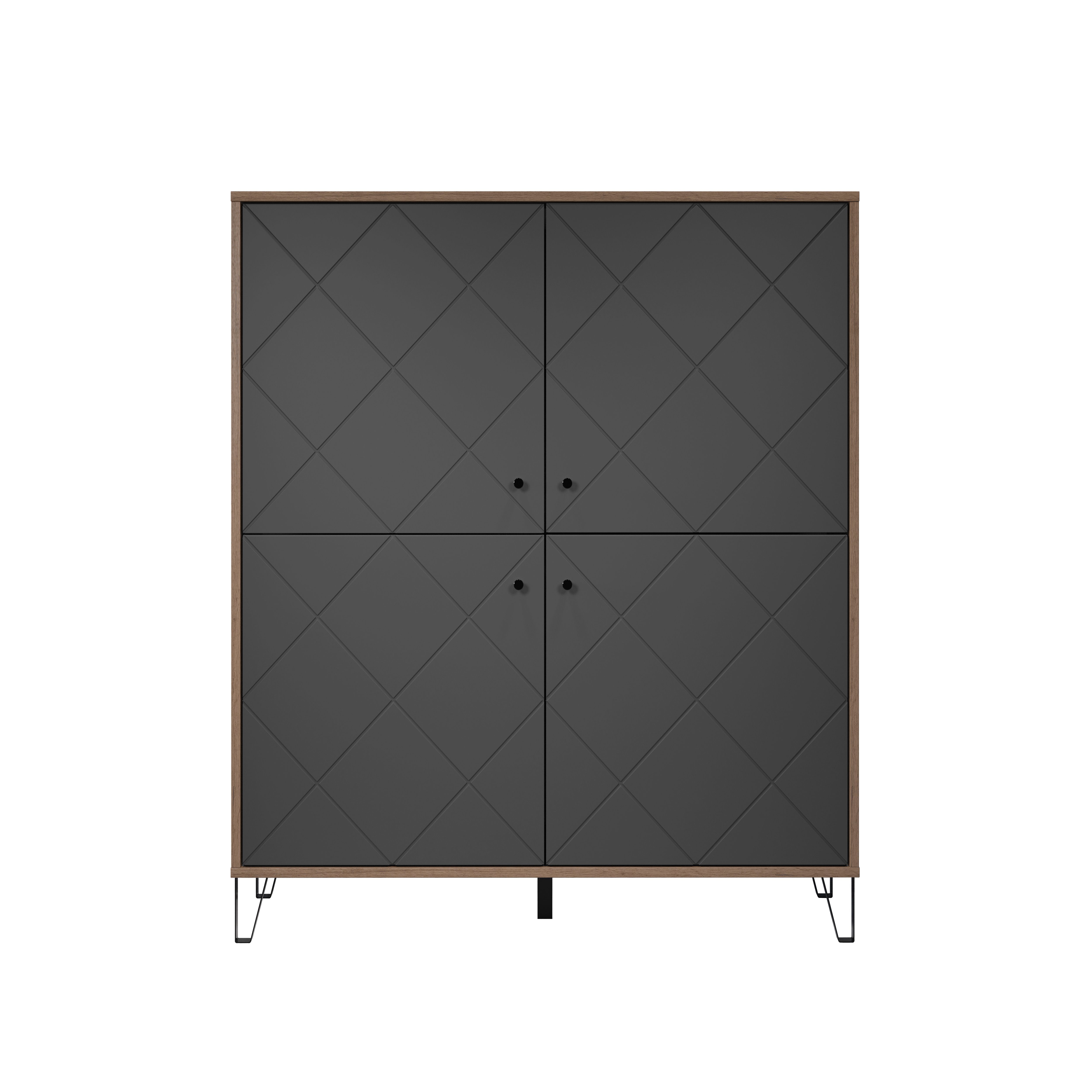 Places of Style Highboard MOLVENO met gestructureerde fronten, soft-close, breedte 123 cm (1 stuk)