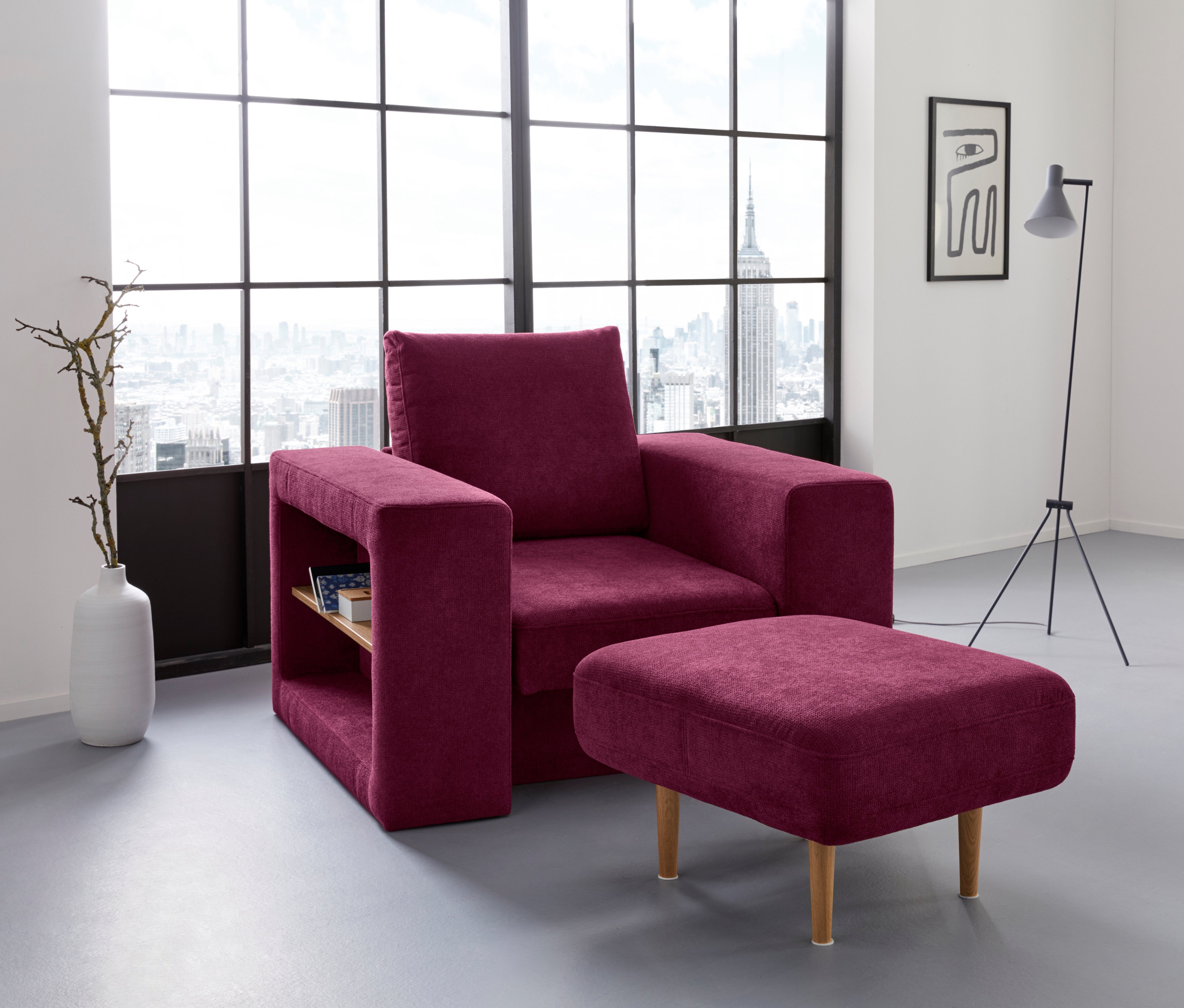 LOOKS BY WOLFGANG JOOP Fauteuil Looksvb Aan te passen fauteuil: fauteuil wordt fauteuil met 1 hocker, kastfunctie