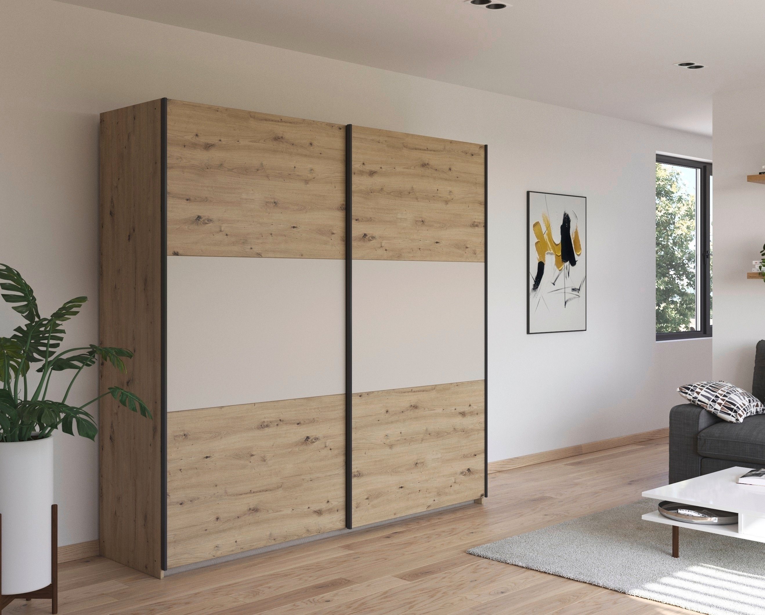 rauch Zweefdeurkast Kledingkast kast garderobe garderobekast waskast NEO met een royale opbergruimte en vele verschillende kleurencombinaties