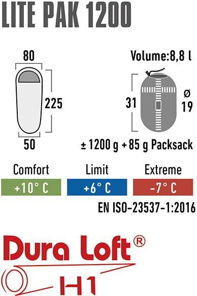 High Peak Mummieslaapzak Lite Pak 1200