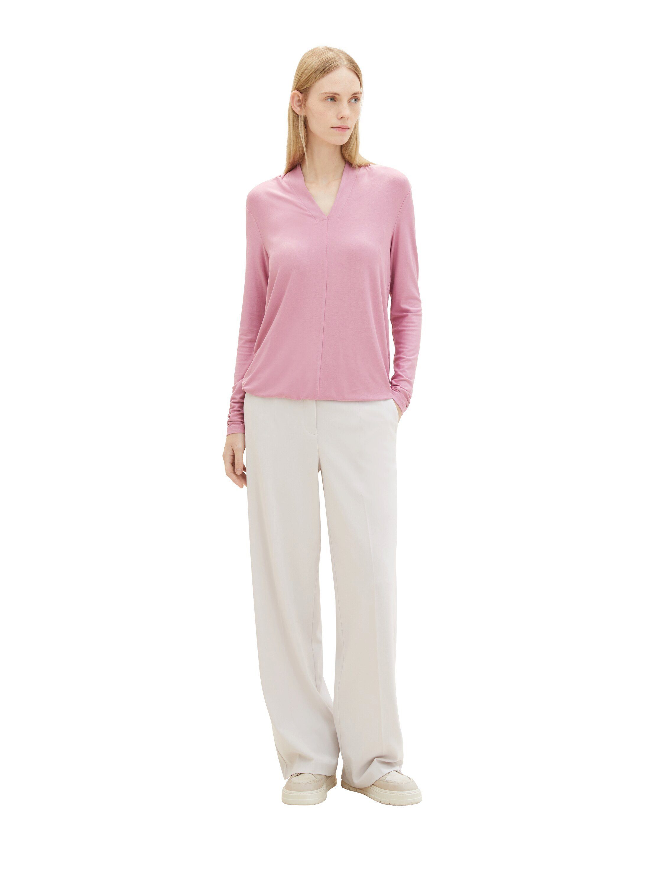 Tom Tailor Shirt met lange mouwen in unikleur
