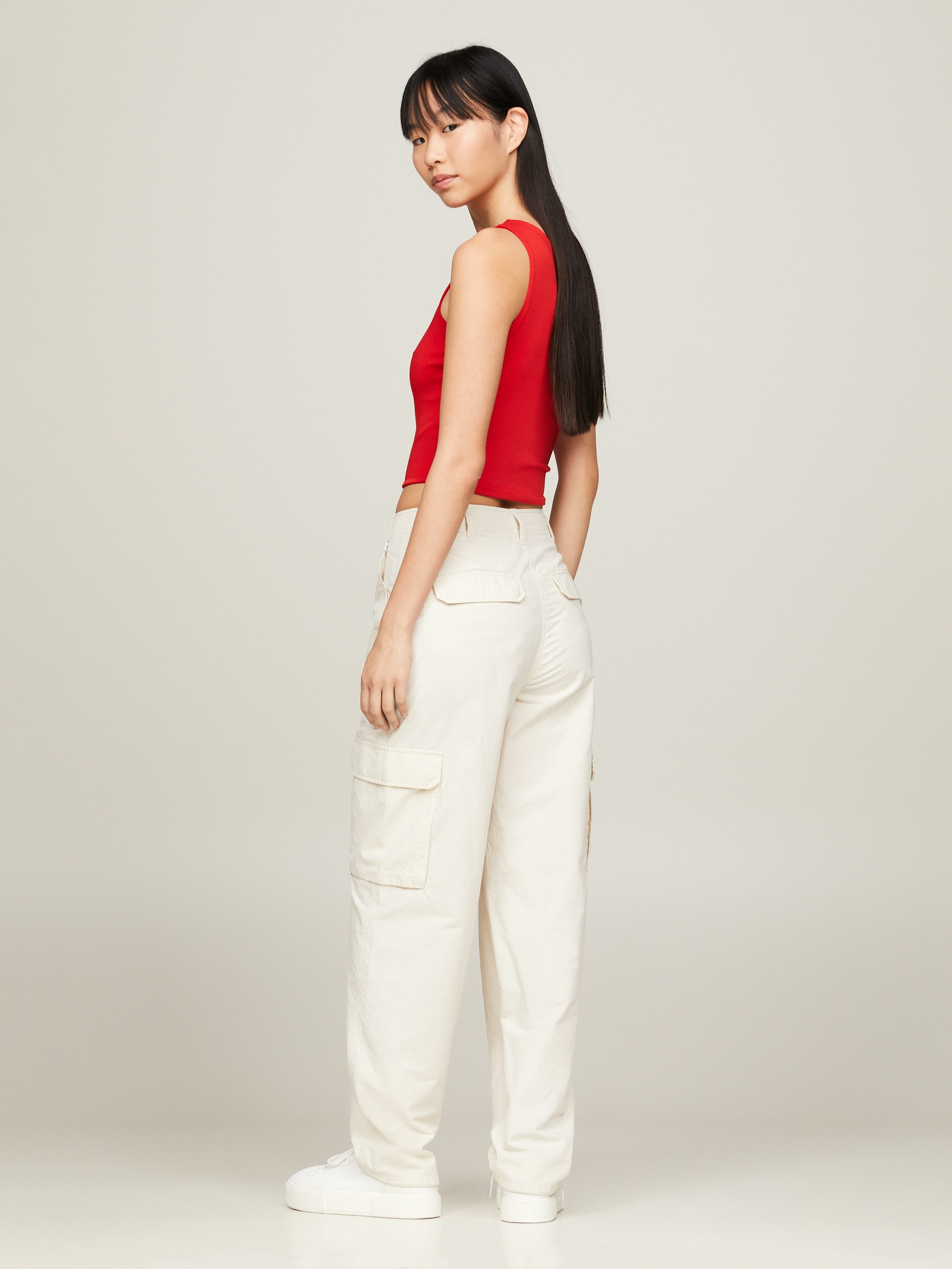 TOMMY JEANS Cargobroek TJW HARPER HR CARGO PANT met grote opgestikte zakken