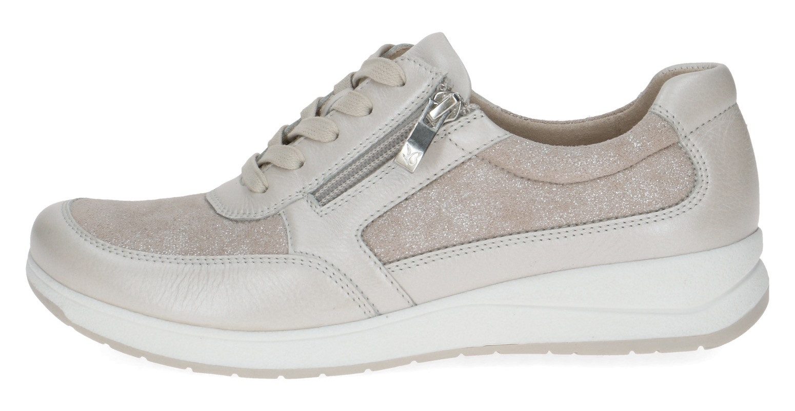 Caprice Sneakers met sleehak , vrijetijdsschoen, lage schoen, veterschoen, logo-embleem, breedte h