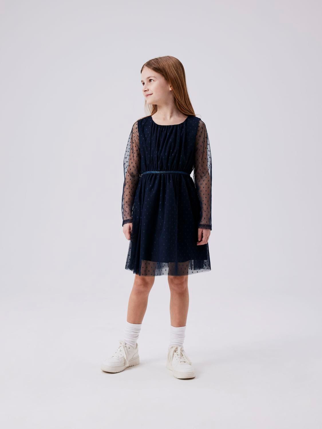 Name It Mini-jurk NKFVABOS LS DRESS NOOS