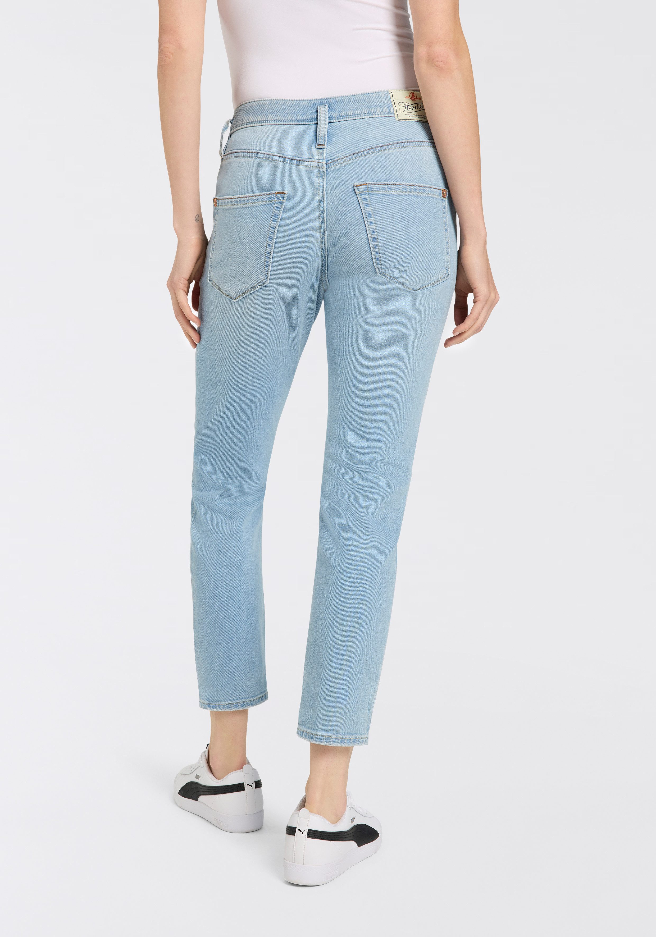 Herrlicher 7/8 jeans Shyra Cropped Denim Comfort met half blinde knoopsluiting