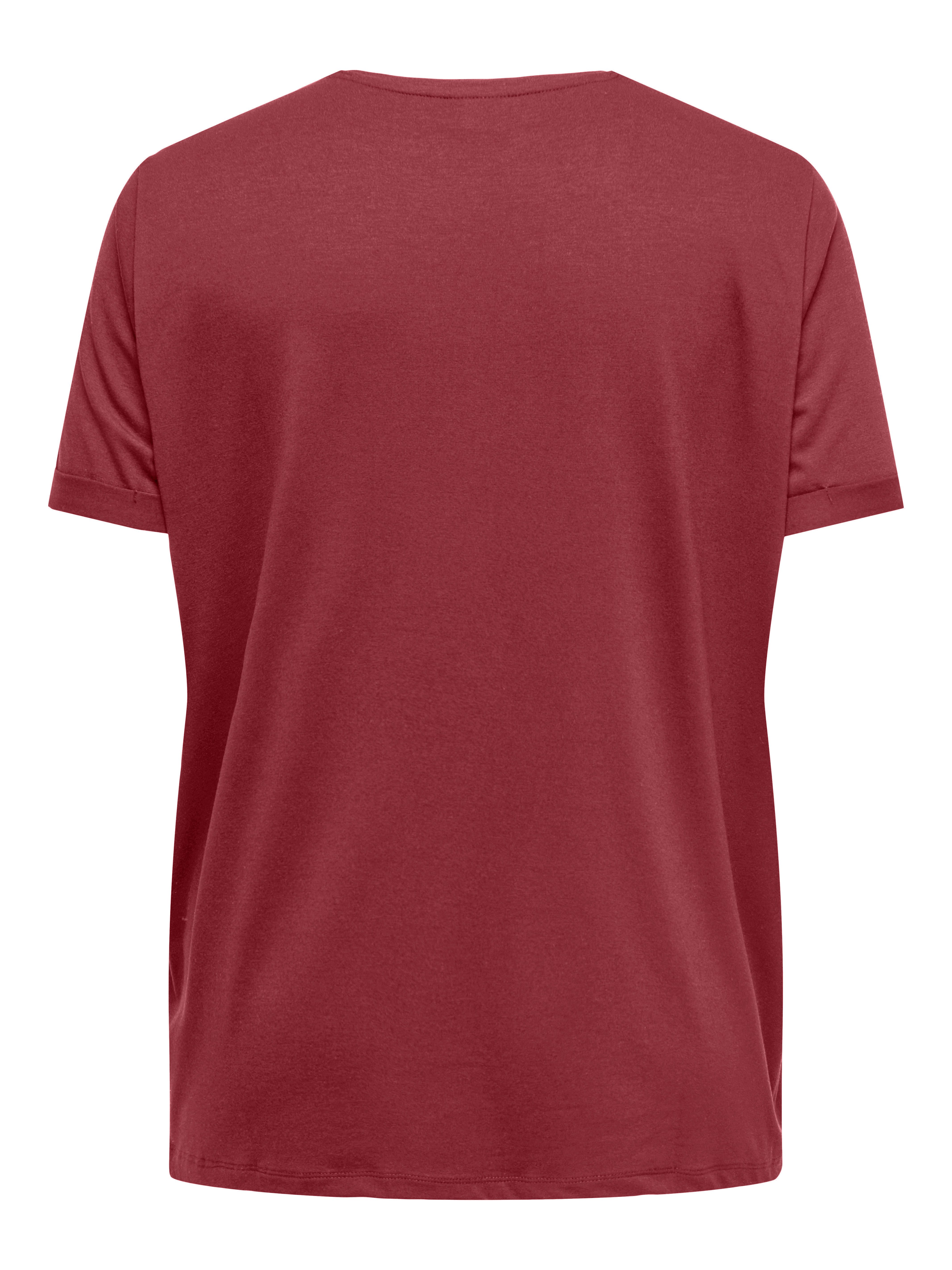 ONLY CARMAKOMA Shirt met korte mouwen CARMOSTER S/S FOLD UP TOP JRS NOOS