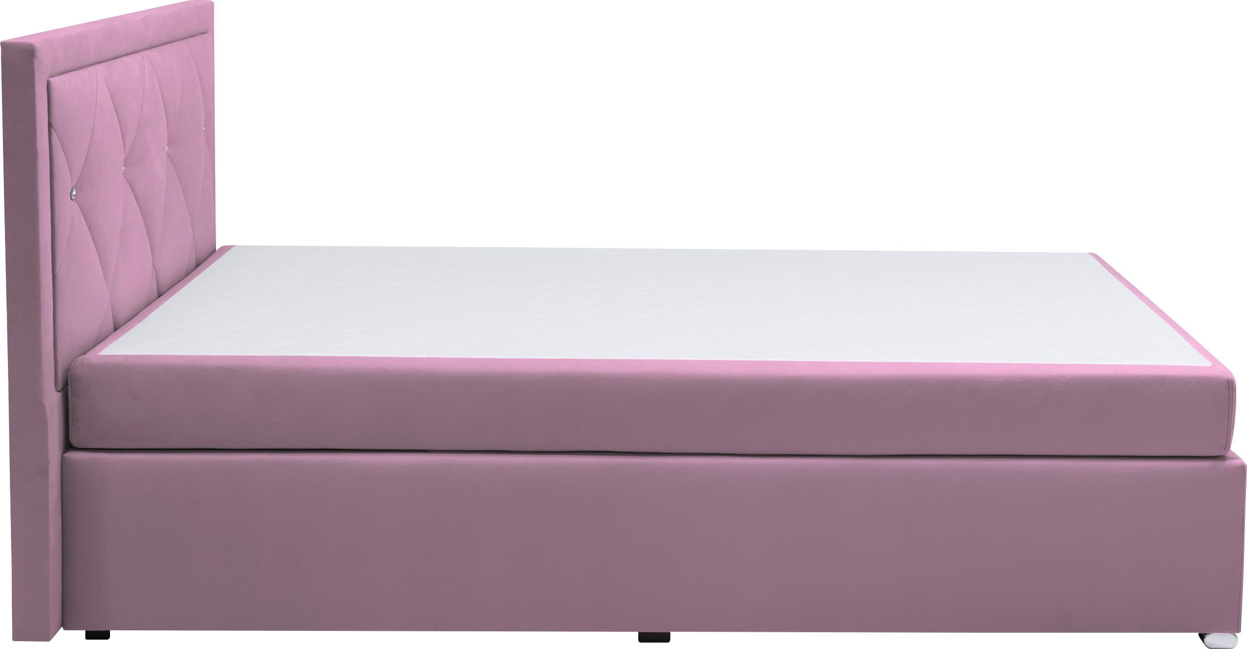 Leonique Boxspring Alfie, bestseller, optioneel met bedlade met strassteentjes in het hoofdbord, h2, h3 en h4 ter keuze