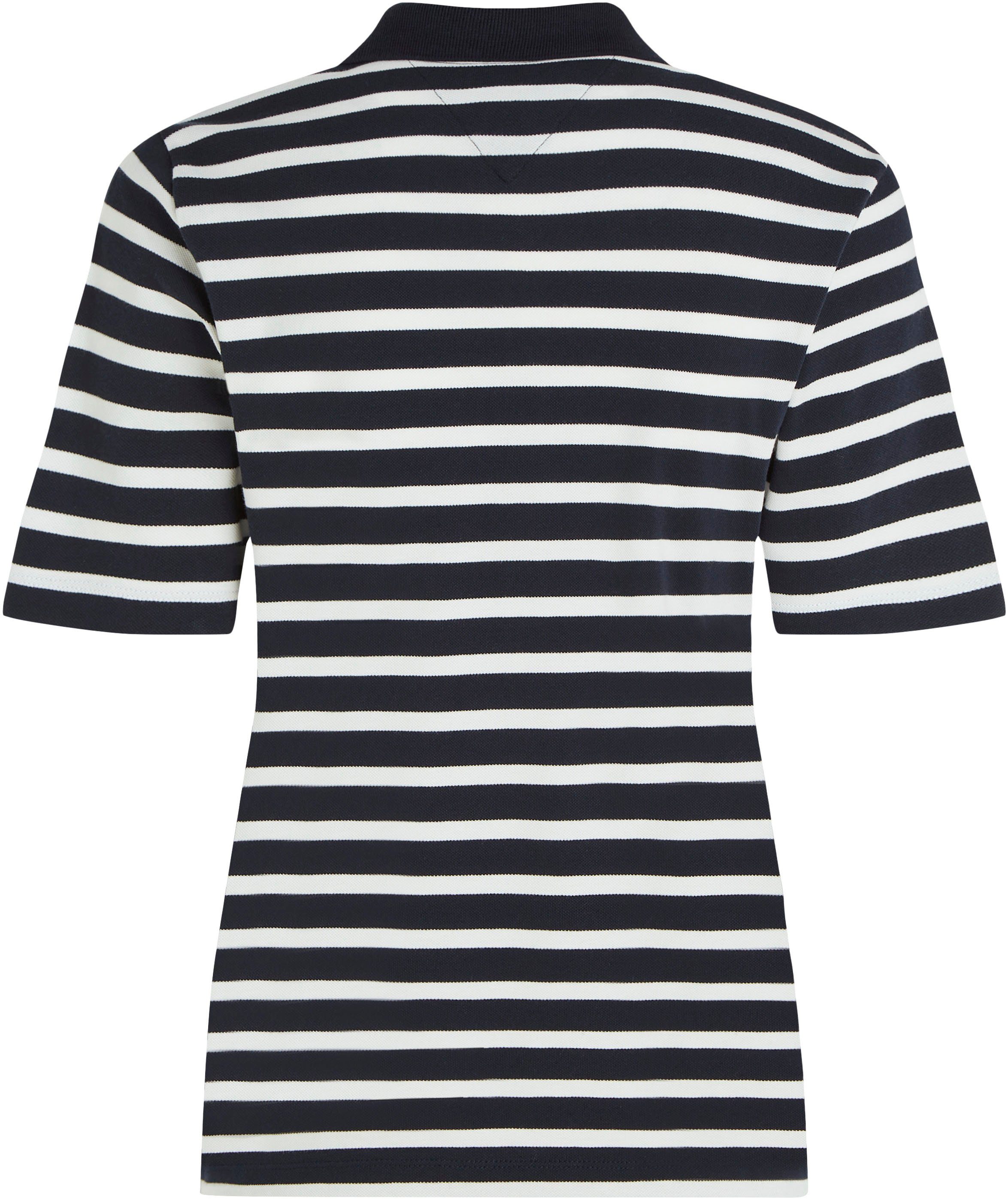 Tommy Hilfiger Poloshirt 1985 REG PIQUE STRIPE POLO SS met discreet geborduurd tommy hilfiger logo