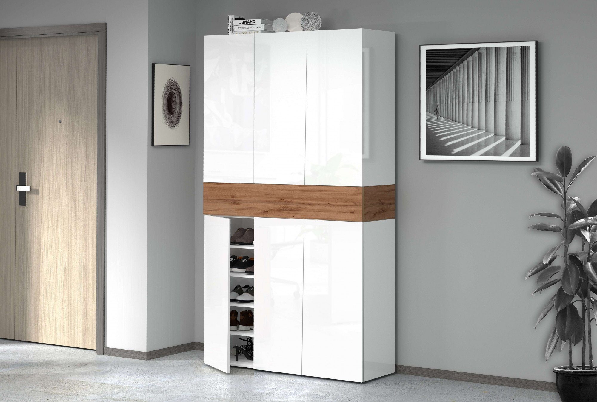 INOSIGN Schoenenkast Savona Hoogte 200cm, 12 inlegplanken, 21 vakken (1 stuk)