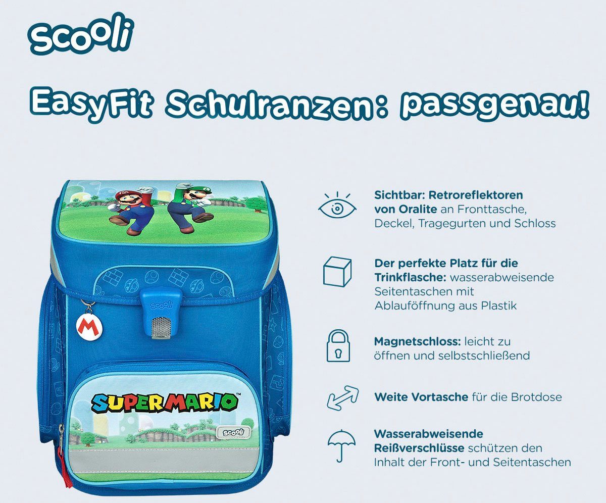 Scooli Schooltas EasyFit, Super Mario (set, 5-delig)