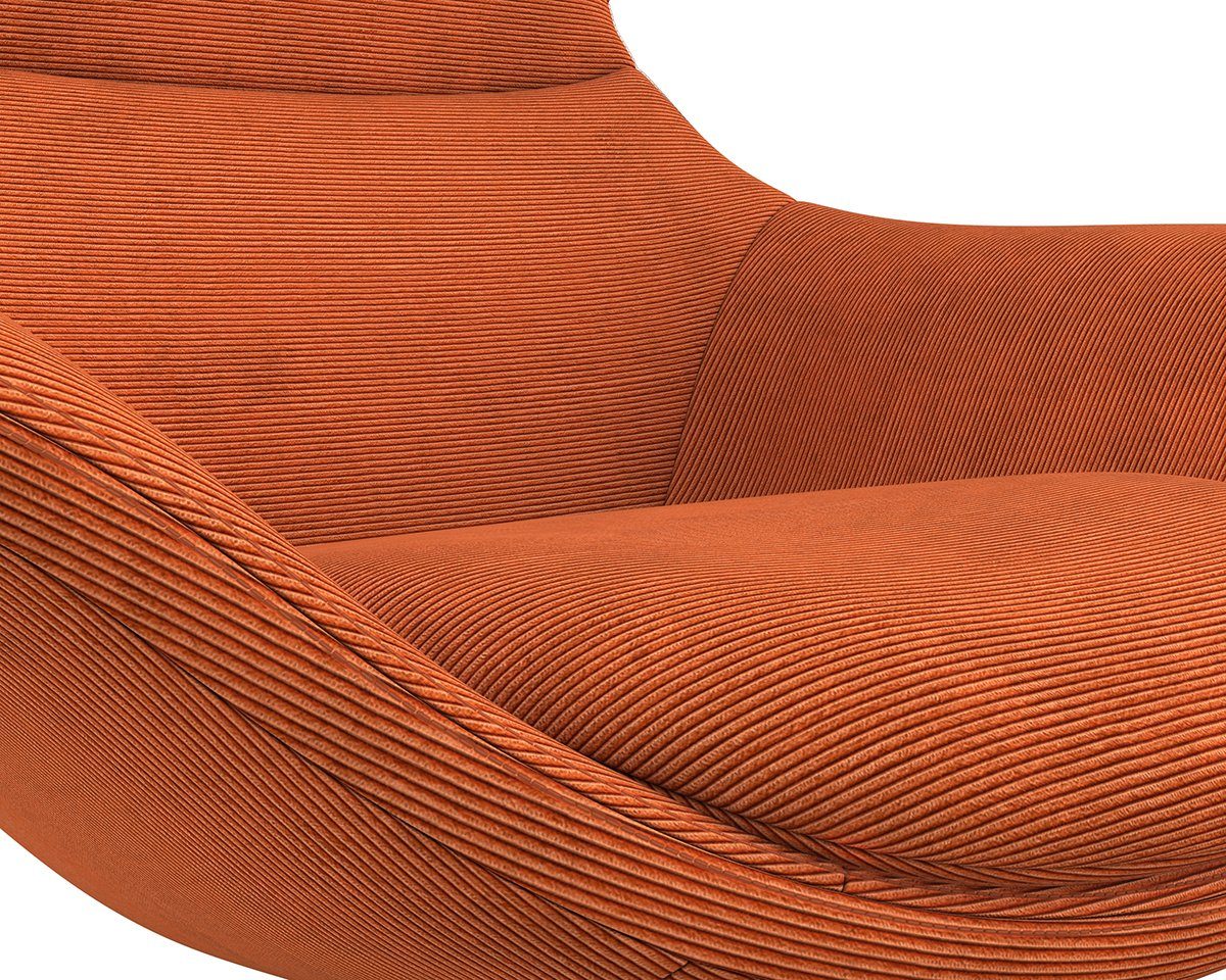 FLEXLUX Oorfauteuil Stilo relaxstoel, TV-stoel Solitaire, stijlicoon, draaibaar, zwarte poot